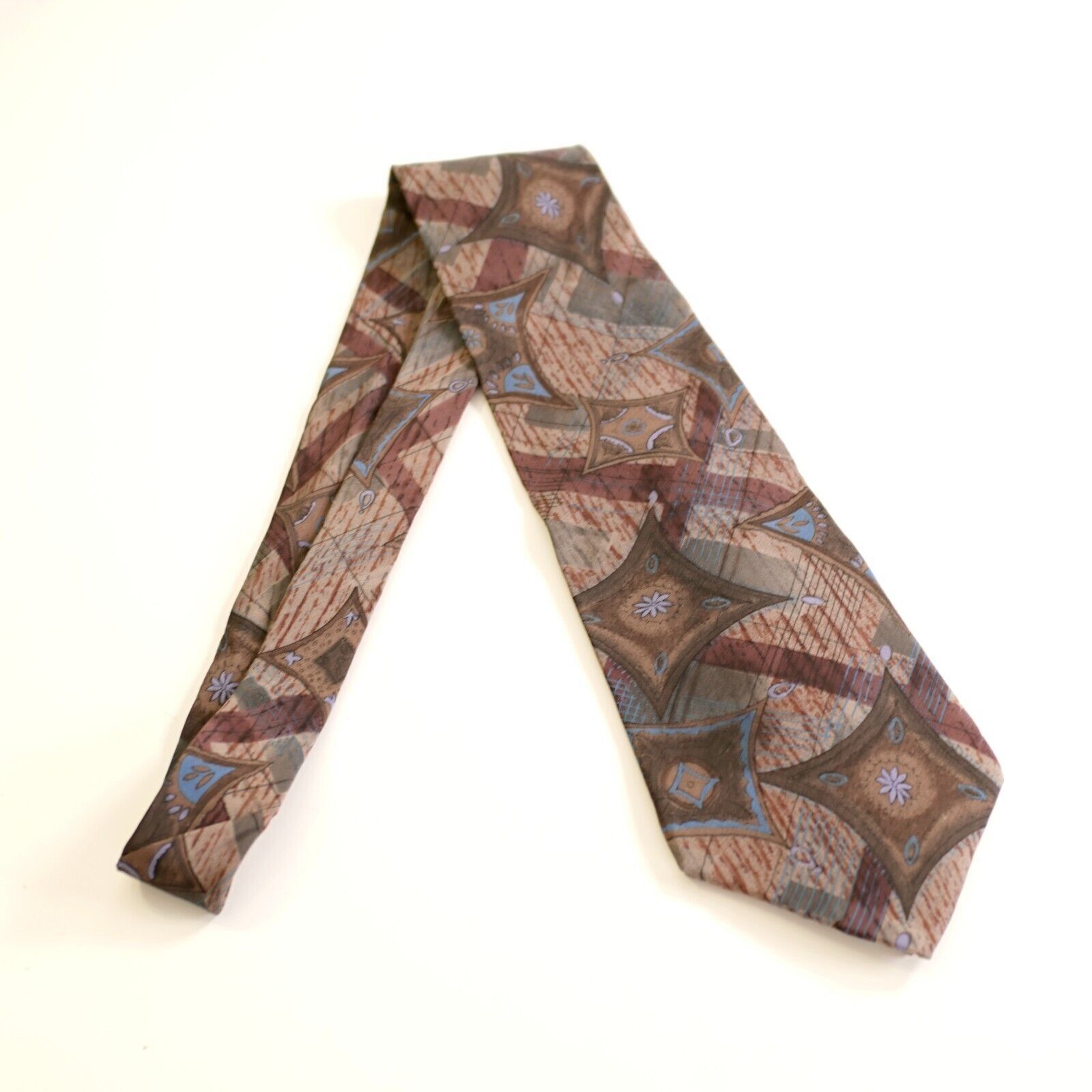 Designer Peters & Ashley Abstract Floral Green Maroon Beige Short Wid Size ONE SIZE - 7 Thumbnail