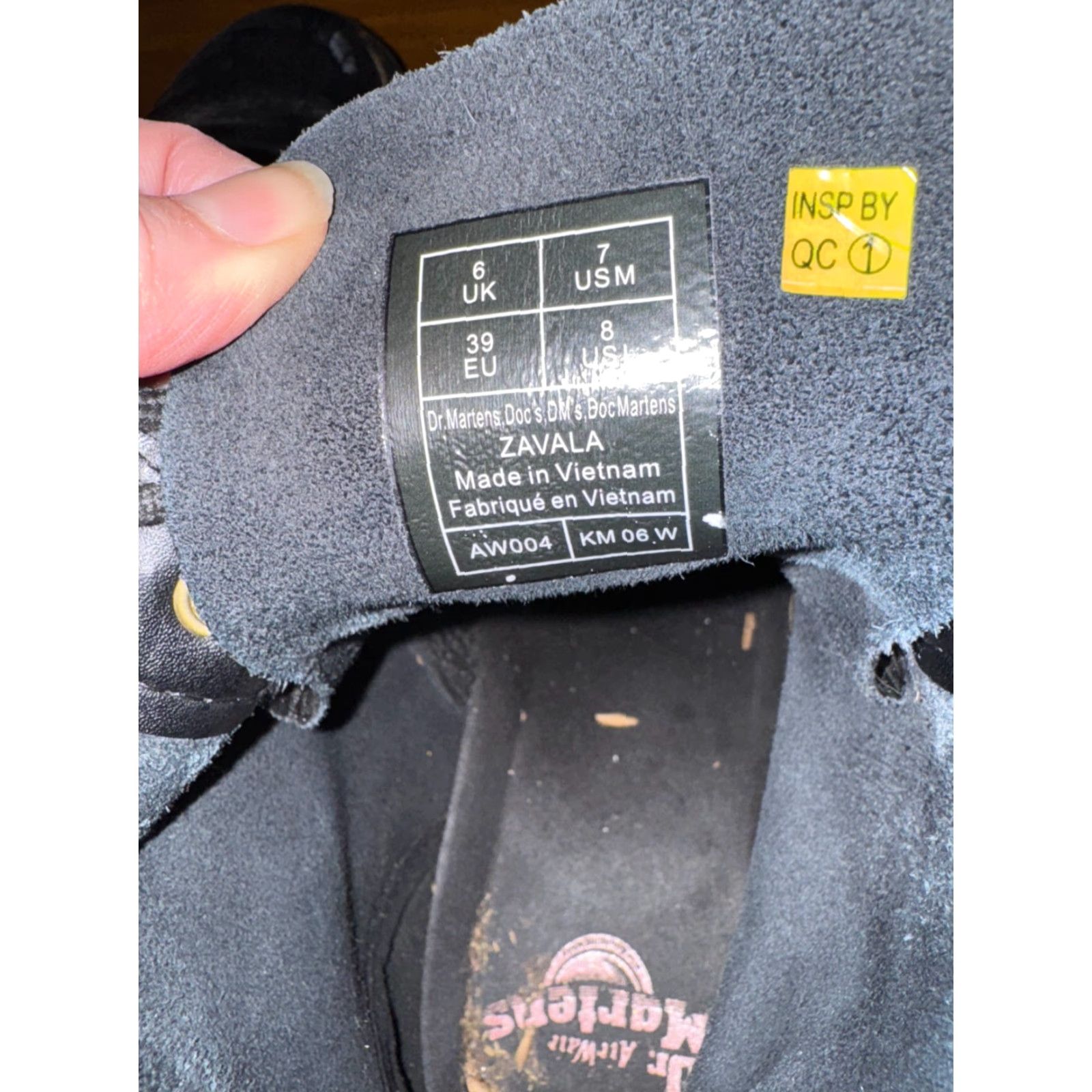 Dr. Martens Dr. Martens Unisex Zavala Black Combat Boots Sz 8 (W) Sz 7 (M) Doc Size US 8 / IT 38 - 7 Thumbnail
