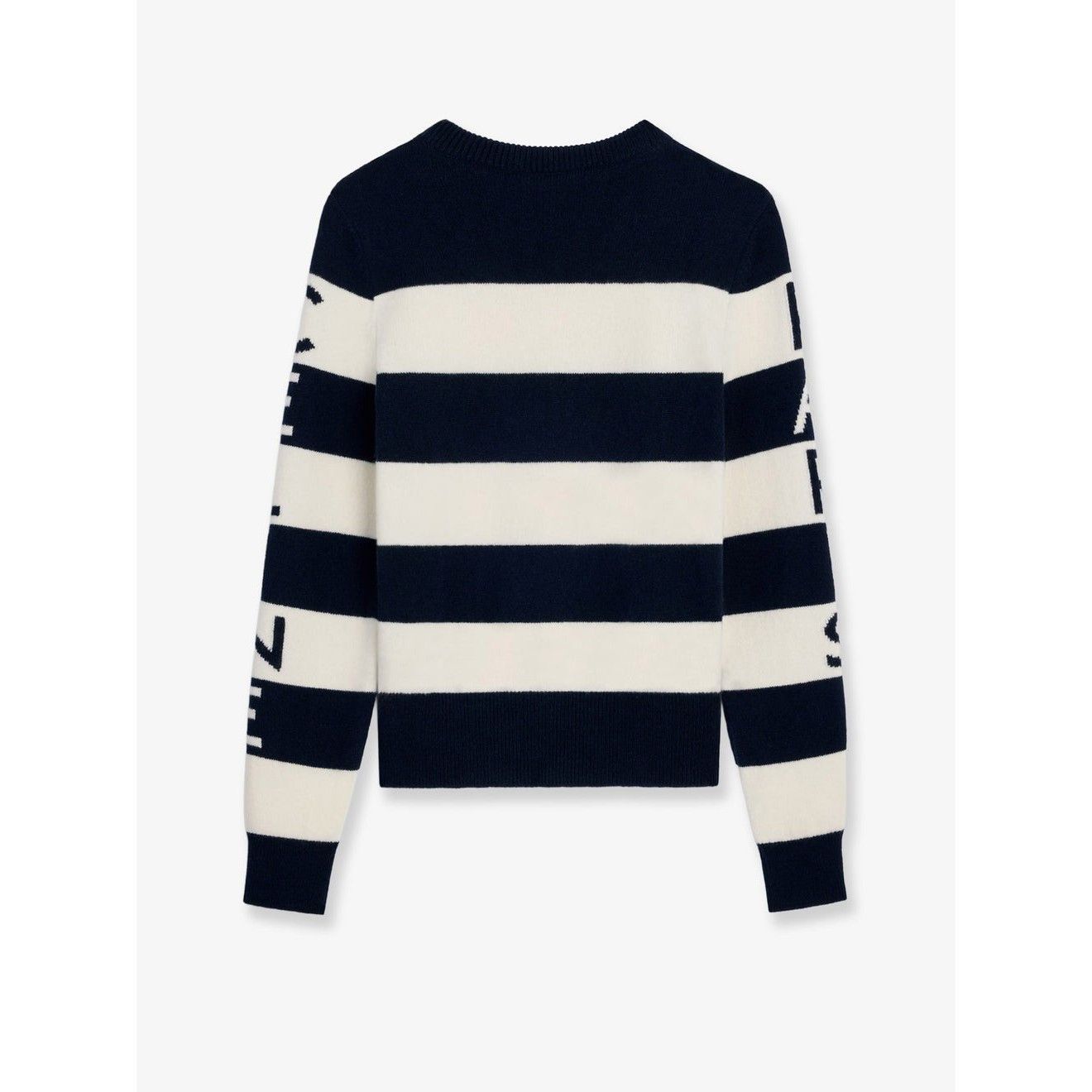Celine CELINE $1500 Ecry/Navy Wool Cashmere Sweater New & Authentic Size 27" / US 4 / IT 40 - 2 Thumbnail