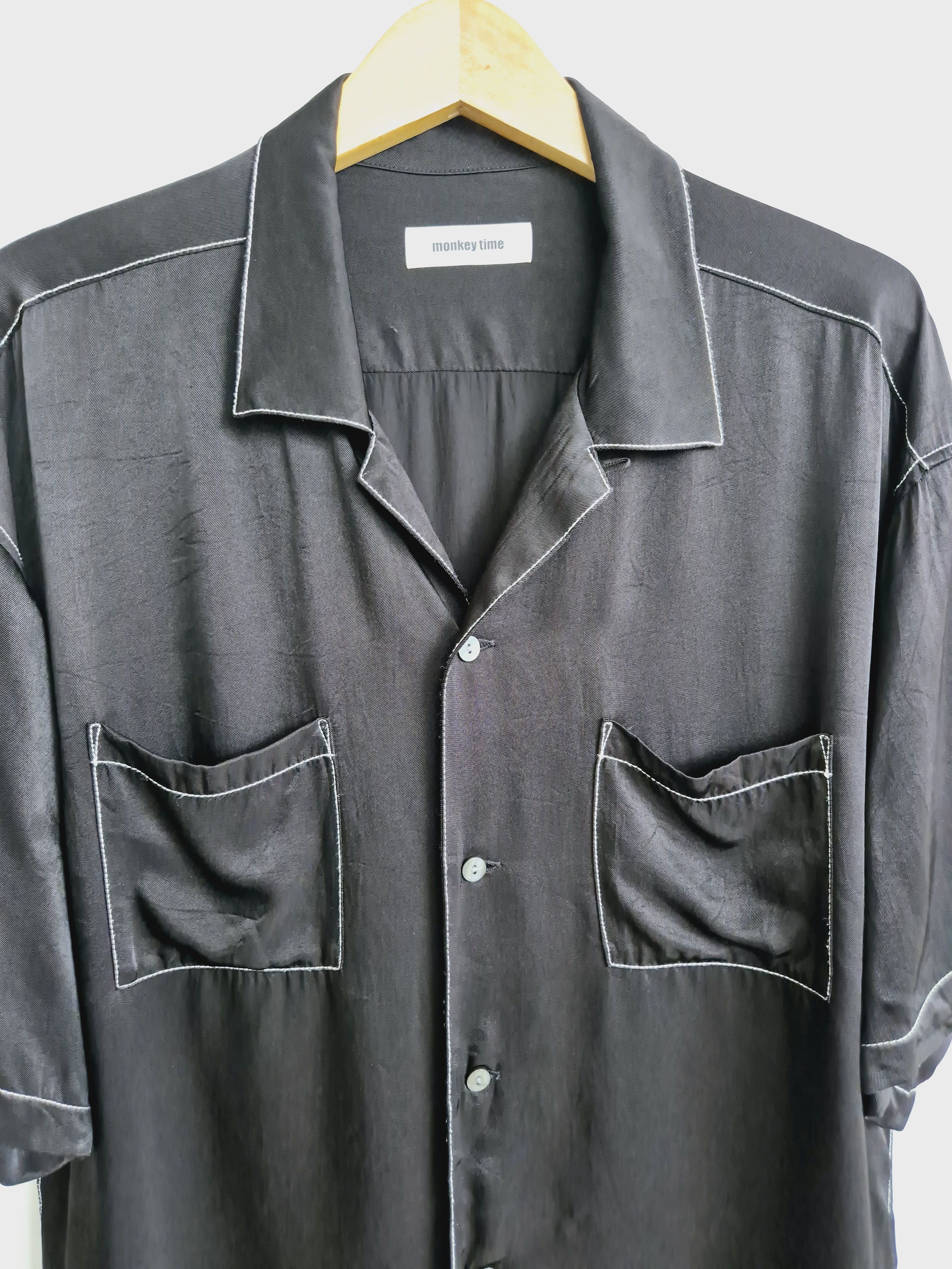 Monkey Time Contrast Pick Stitched Shirt