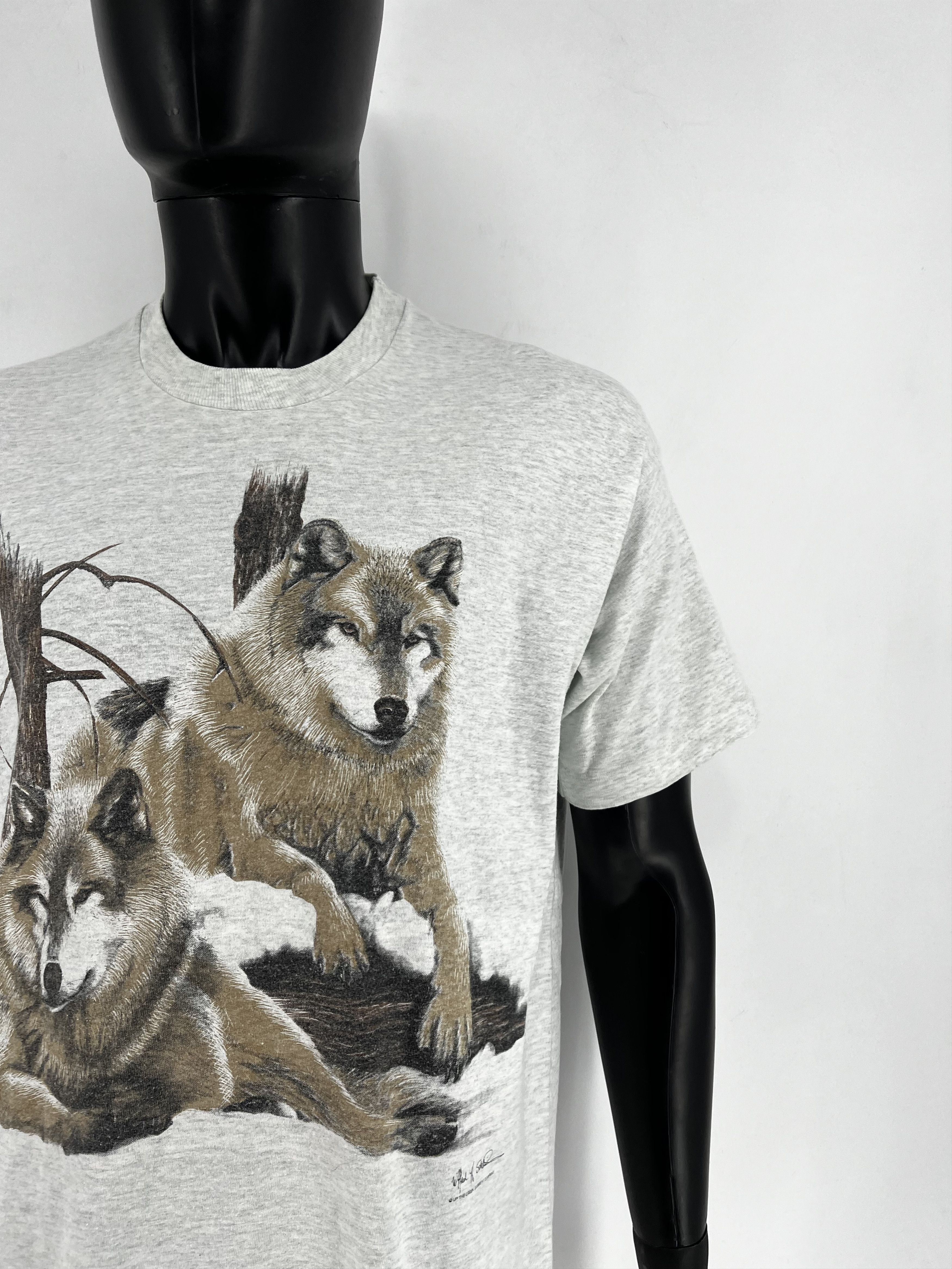 Vintage Vintage 90s Wolf Face Boxy Fit Tee Toys Rock Size XL Size US XL / EU 56 / 4 - 7 Thumbnail