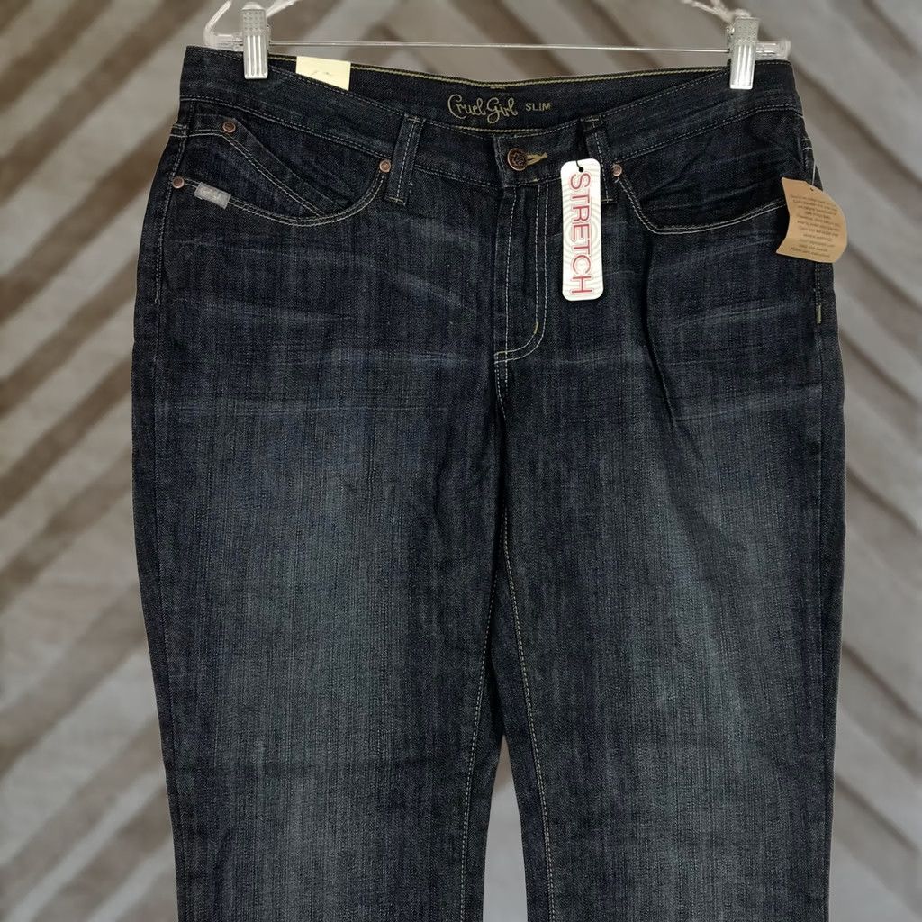 Vintage Cruel Girl Slim Regular Jeans Womens 11 Dark Wash Stretch Bootcut Indigo Denim Size 32" / US 10 / IT 46 - 1 Thumbnail