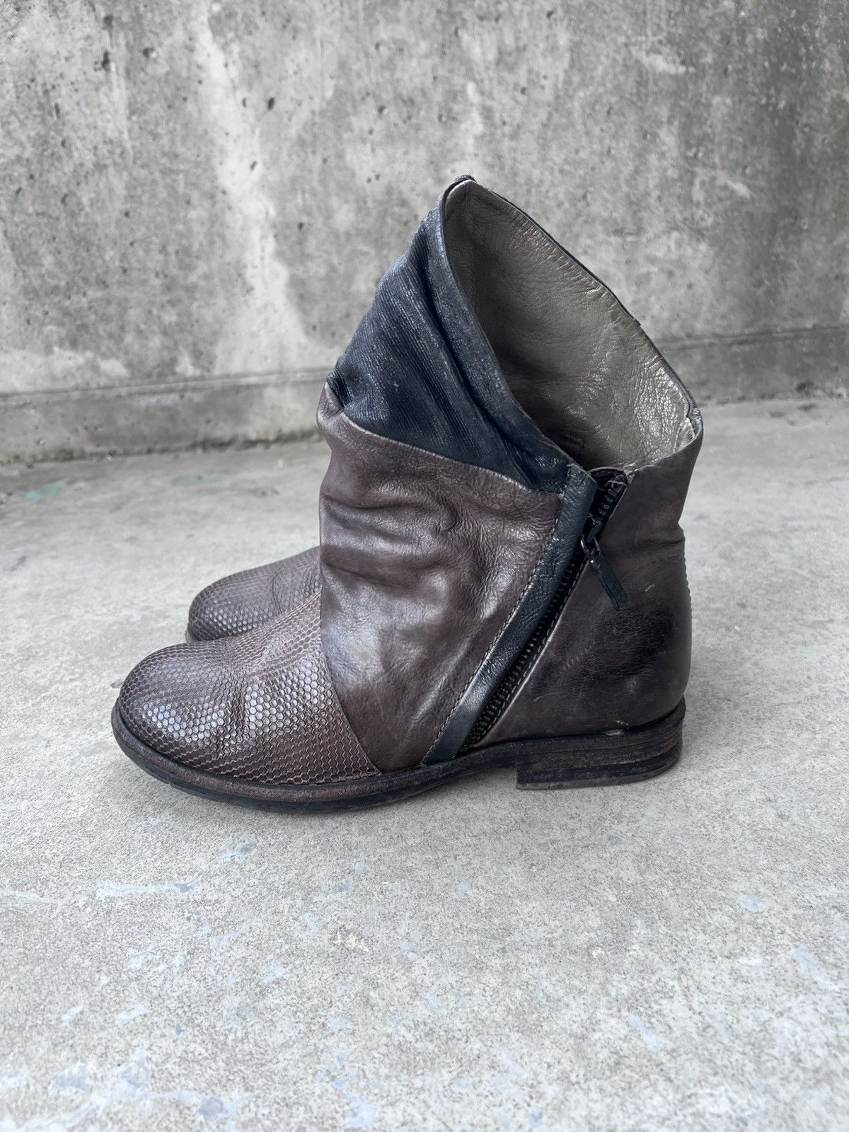 A.S.98 A.S.98 Ankle Avant Garde Leather Zip Boots Size US 7 / IT 37 - 3 Thumbnail