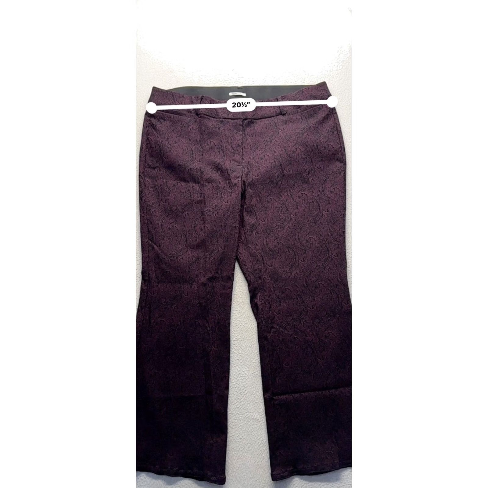Vintage Lane Bryant Pants Womens 20 Black The Allie 20R Paisley Stretch Purple 148B Size 42" / US 20 - 8 Thumbnail