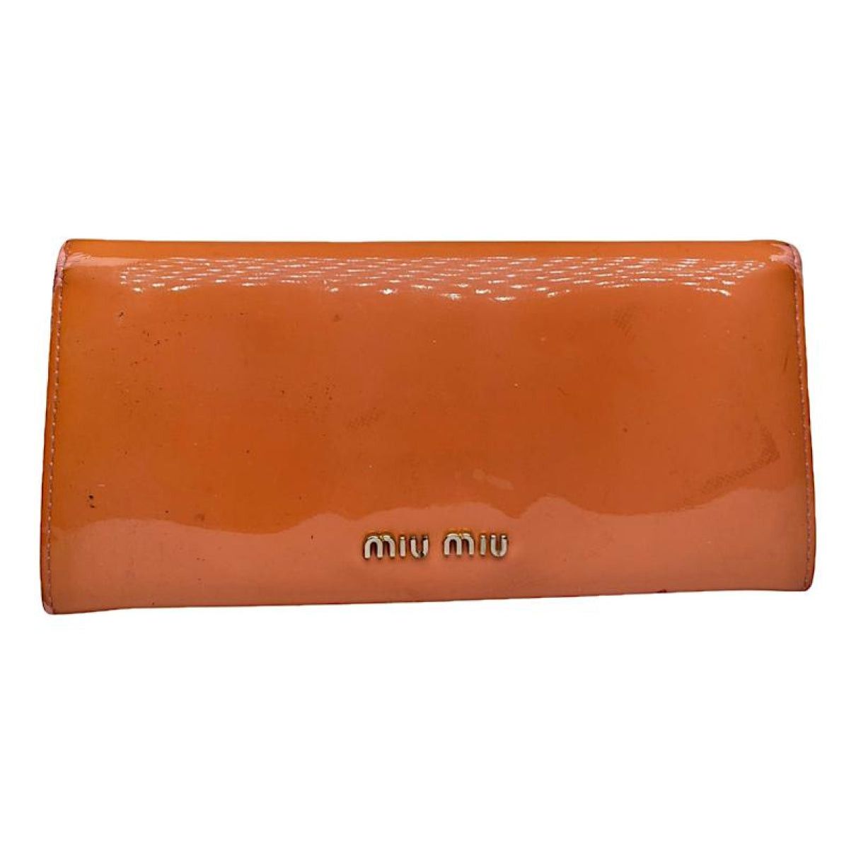 Miu Miu Orange Patent Leather Wallet Size ONE SIZE - 1 Thumbnail