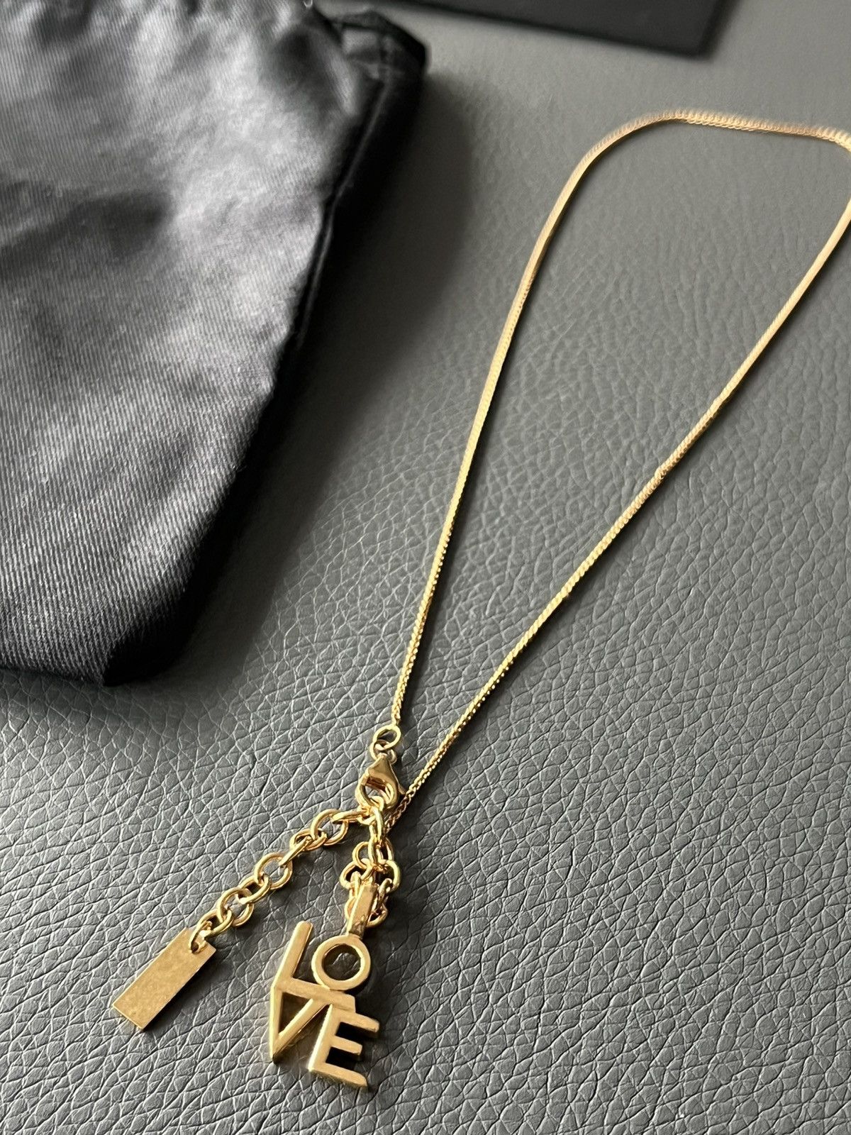 Anthony Vaccarello × Saint Laurent Paris × Yves Saint Laurent Saint Laurent Super Runway Unisex Love Logo Necklace New Size ONE SIZE - 3 Thumbnail