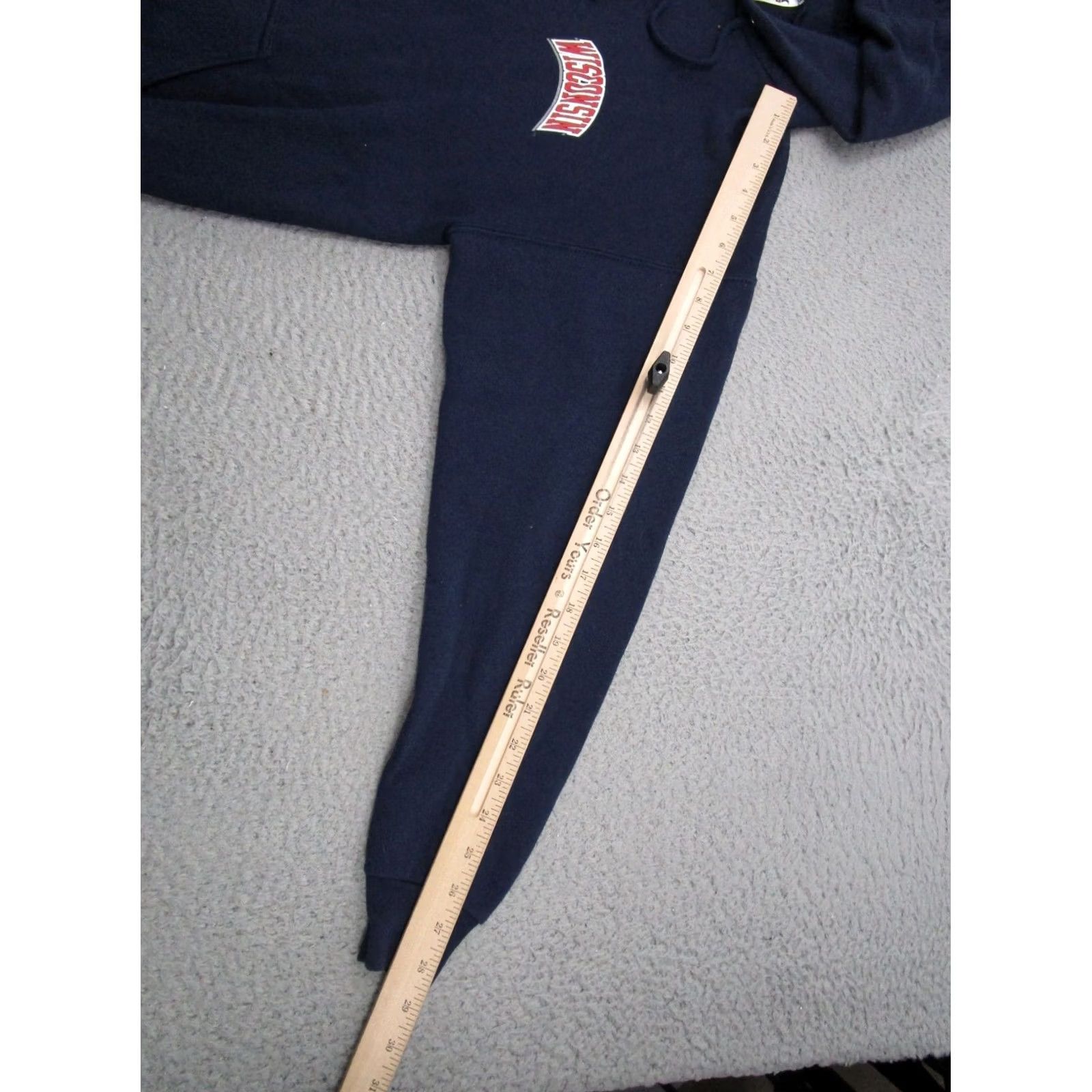 Tultex VINTAGE Wisconsin Badgers Tultex Full Zip Hoodie Mens M Blue 90s Sports Hooded Winter Fall Men Size US M / EU 48-50 / 2 - 7 Thumbnail