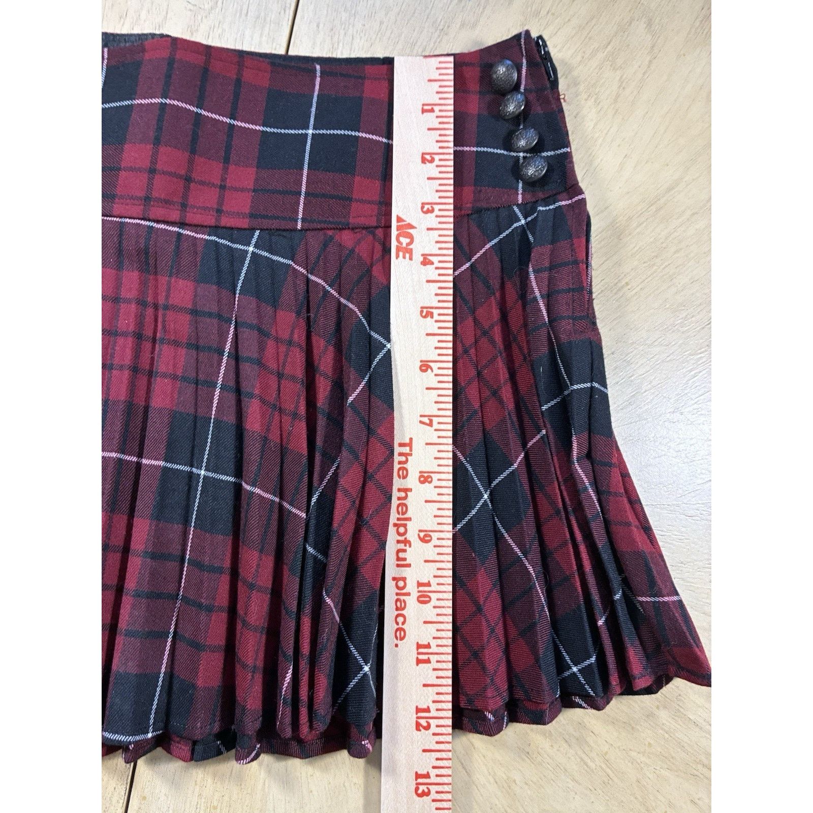 Other Y2K Charlotte Russe Micro Mini Pleated Skirt M Red Plaid Size 30" / US 8 / IT 44 - 8 Thumbnail