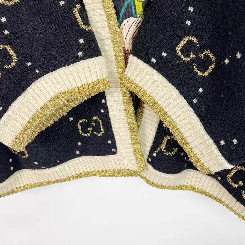 Gucci Gucci Black double G gold thread full-print knitted cardig Size M / US 6-8 / IT 42-44 - 5 Thumbnail