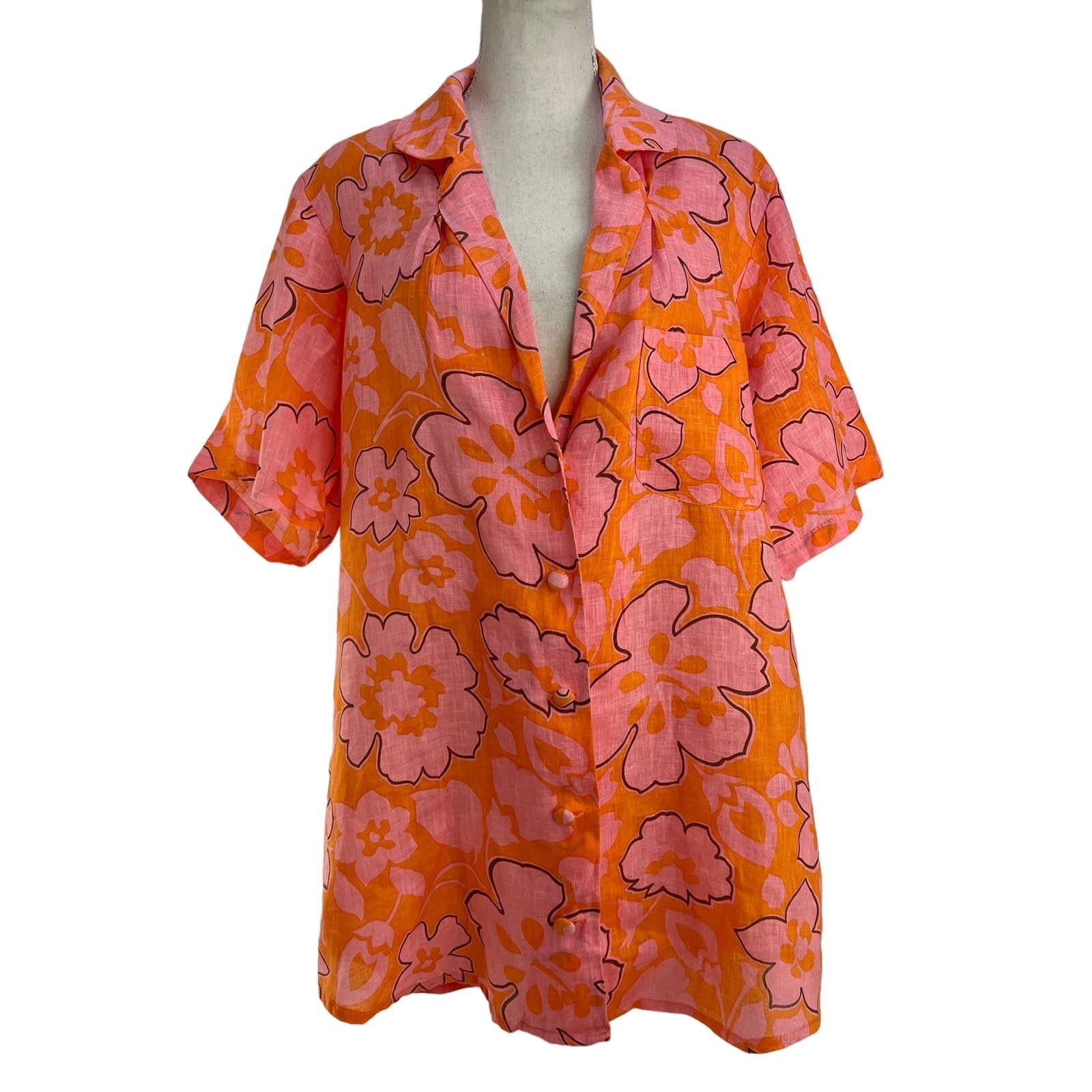 Anthropologie Anthropologie Faithfull The Brand Linen Top Floral Size L / US 10 / IT 46 - 2 Thumbnail