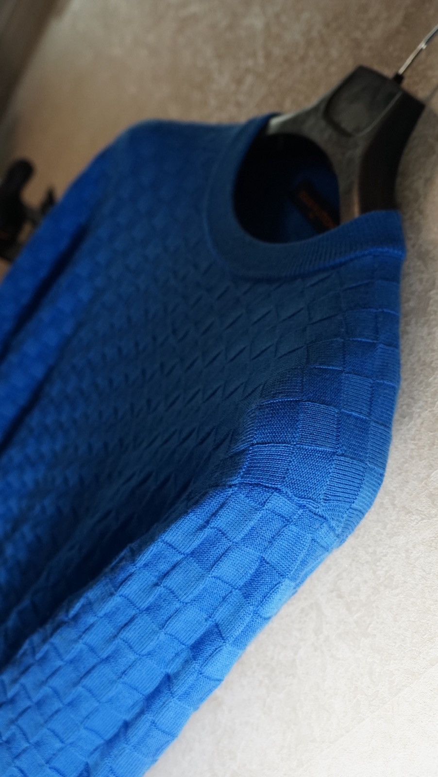 Louis Vuitton Louis Vuitton Damier Checker Blue Wool Sweater Size S Size US S / EU 44-46 / 1 - 10 Thumbnail