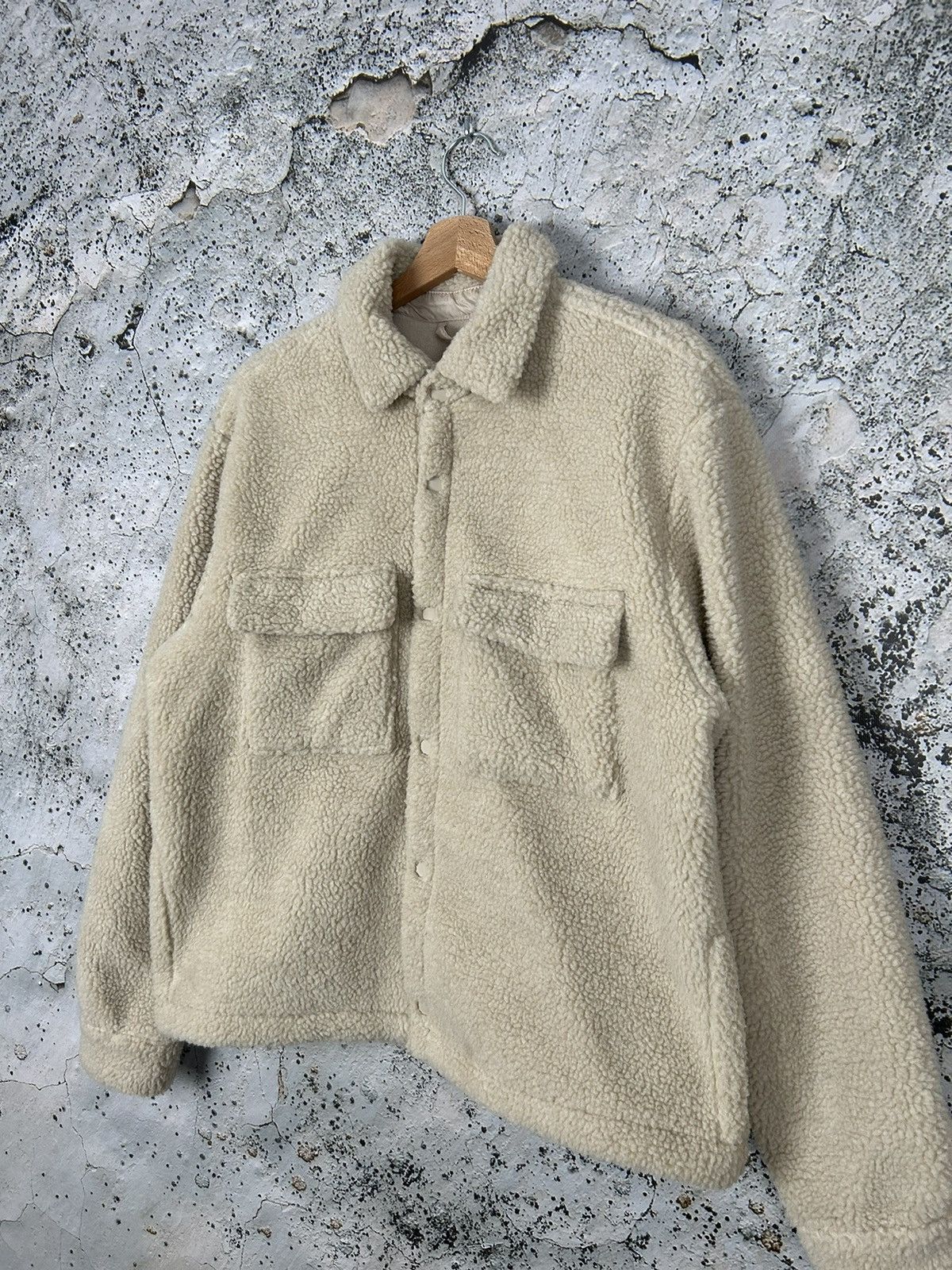 Other Vintage Sherpa Beige Bomber Jacket Boxy Hype Skate Size US M / EU 48-50 / 2 - 2 Thumbnail