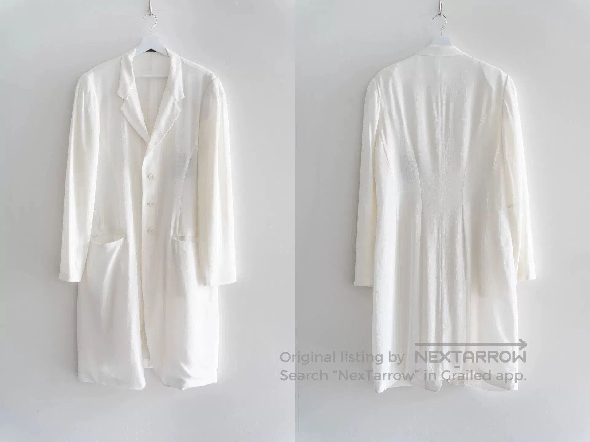 Yohji Yamamoto Yohji Yamamoto White Silk Coat and Pants Set. Size US M / EU 48-50 / 2 - 2 Thumbnail