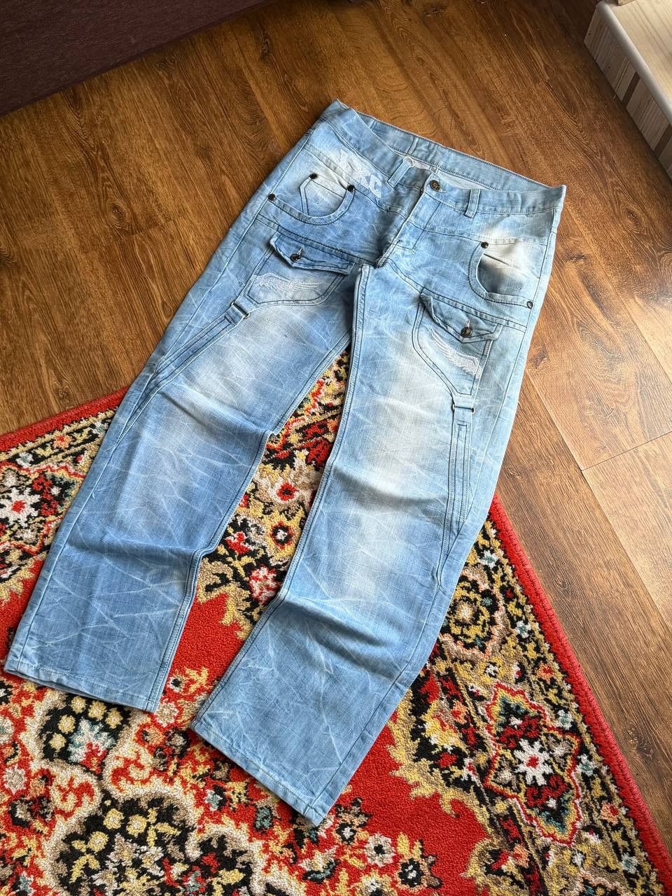 Japanese Brand Vintage 00's Flared Bootcut Baggy Balenci Style Jeans Size US 32 / EU 48 - 3 Thumbnail