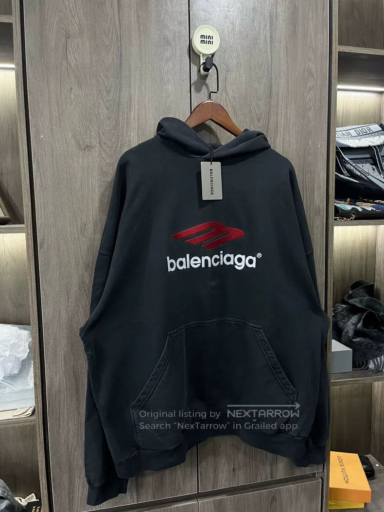 Balenciaga Balenciaga 3b embroidered hoodie Size US XL / EU 56 / 4 - 2 Thumbnail