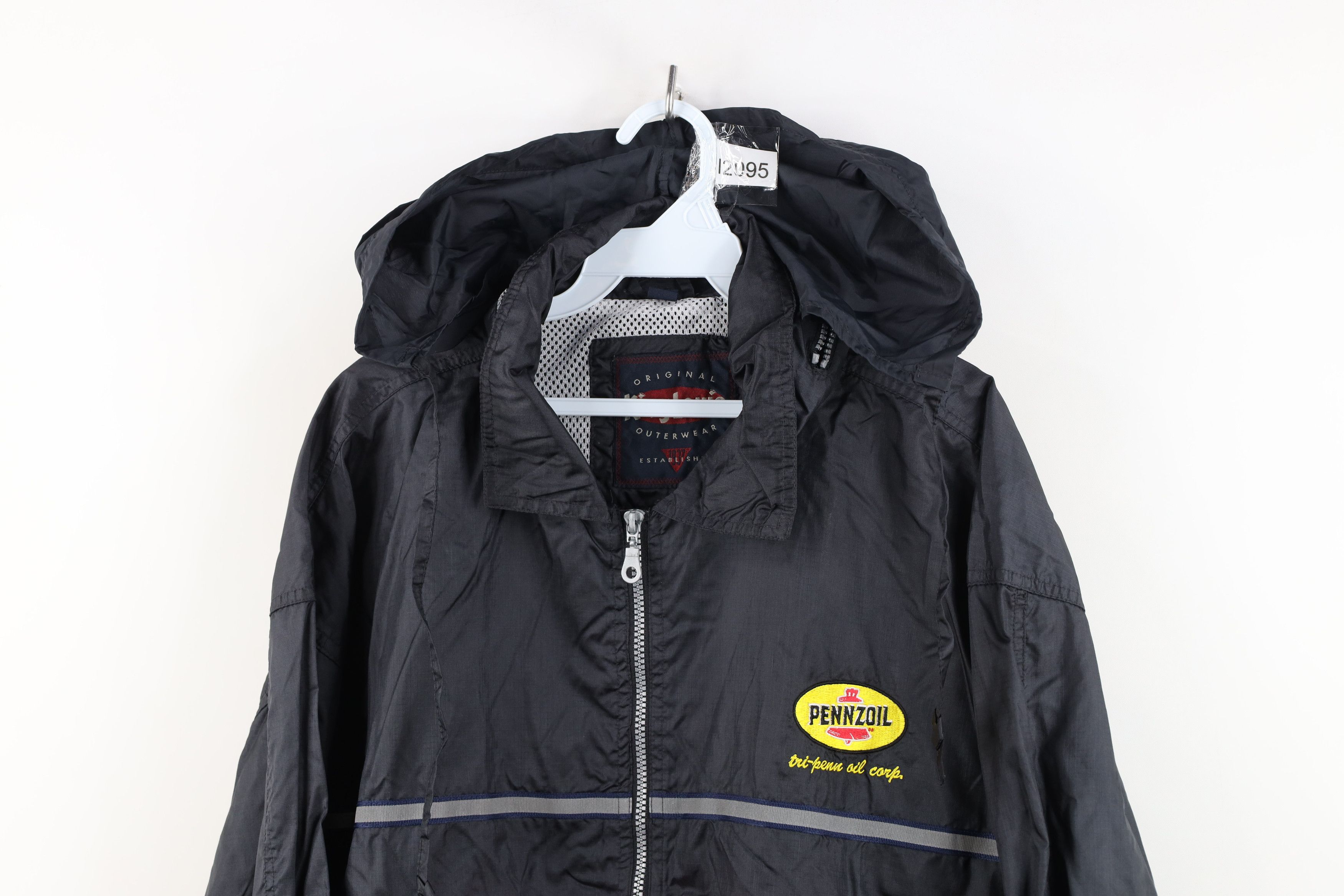 Vintage Vintage 90s Spell Pennzoil Ripstop Hooded Windbreaker Jacket Size US L / EU 52-54 / 3 - 2 Thumbnail