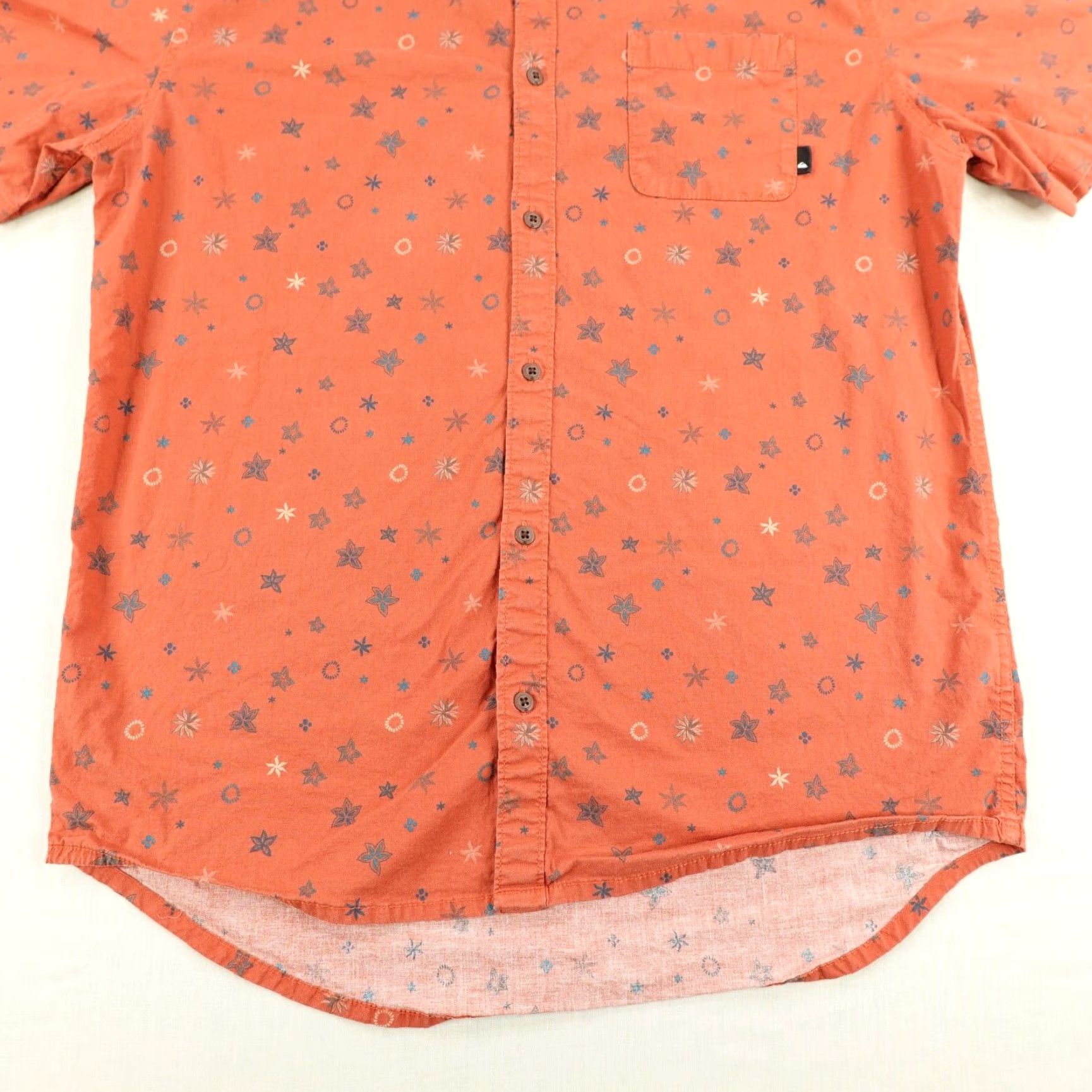 Quiksilver Quiksilver Shirt Mens Large Orange Button Up Floral Hawaiian Skater Surfer Aloha Size US L / EU 52-54 / 3 - 4 Thumbnail