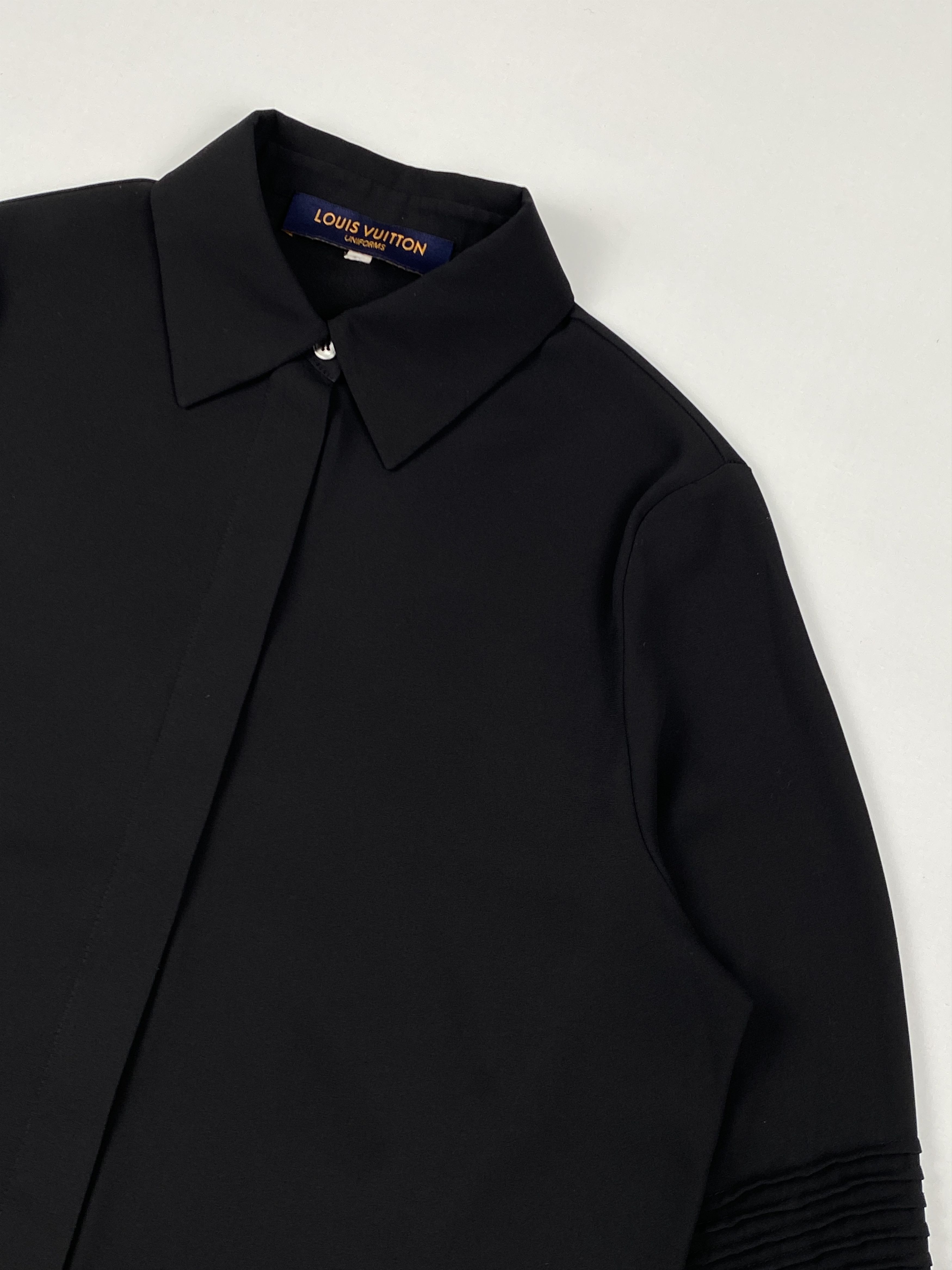 Uniforms Pleated Sleeves Long Sleeve Blouse