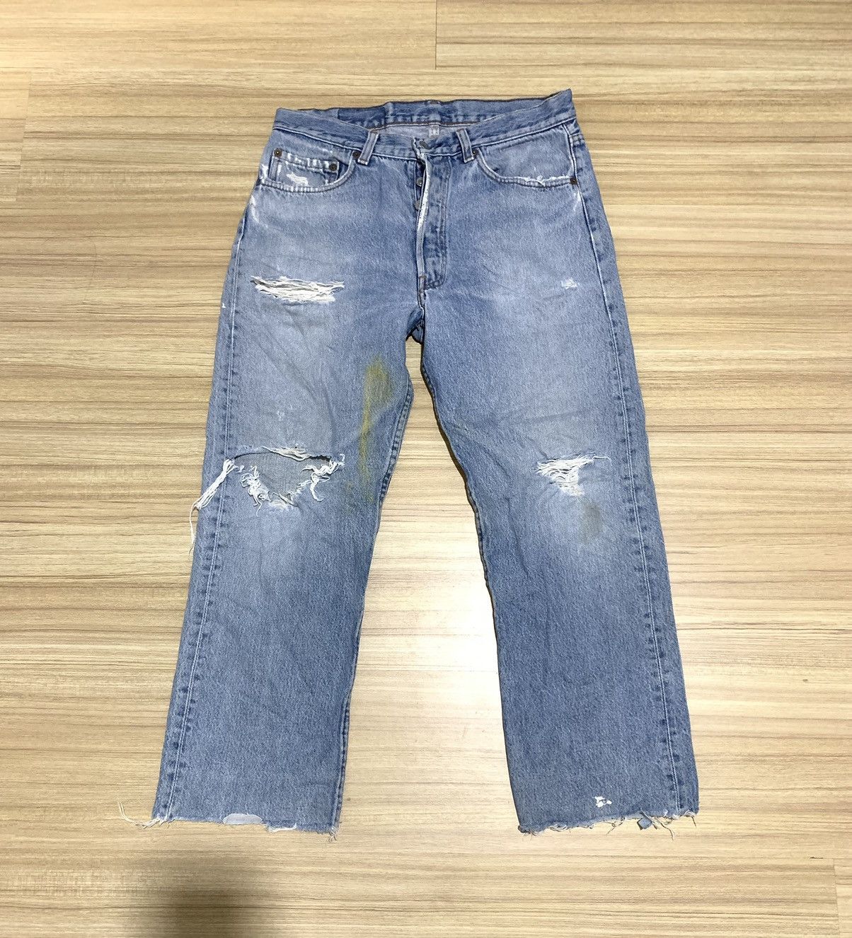 Levi's × Vintage Vintage Levis 501 usa distressed jeans Size US 31 - 1 Thumbnail