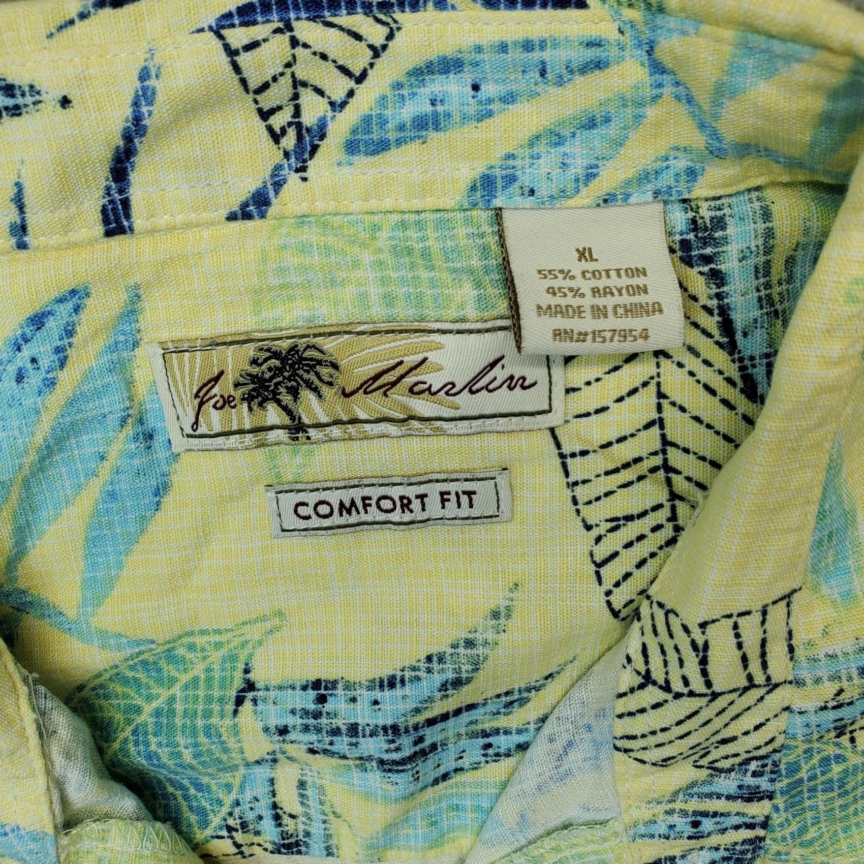 Vintage Joe Marlin Shirt Mens XL Multi Hawaiian Cotton Button-Down Collared Buckle? Size US XL / EU 56 / 4 - 3 Thumbnail