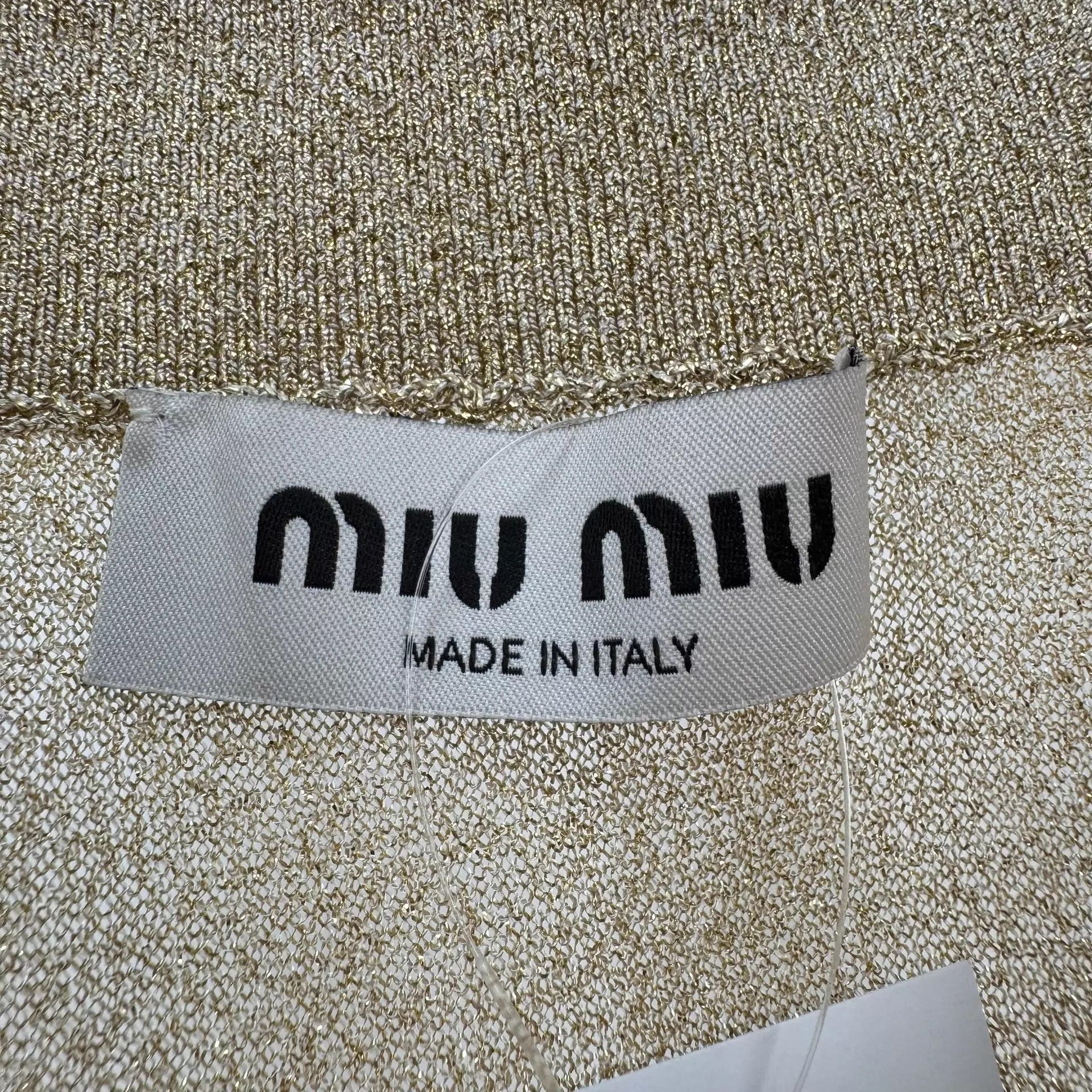 Miu Miu MIU MIU women's Embroidered Logo Gold Thread Skirt 40 99 New Size 27" / US 4 / IT 40 - 5 Thumbnail