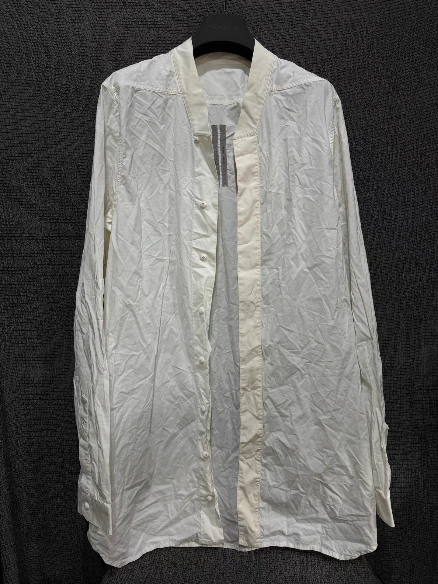 Rick Owens Rick Owens 15FW mainline collarless white shirt. Size US L / EU 52-54 / 3 - 1 Thumbnail