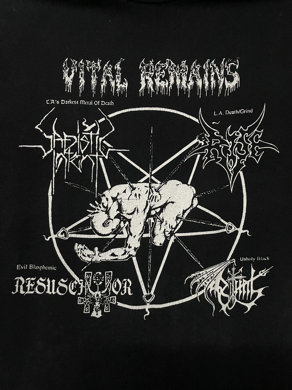 Vintage Vintage Late 1990s Vital Remains Og American Death Metal 666 Size US M / EU 48-50 / 2 - 8 Thumbnail