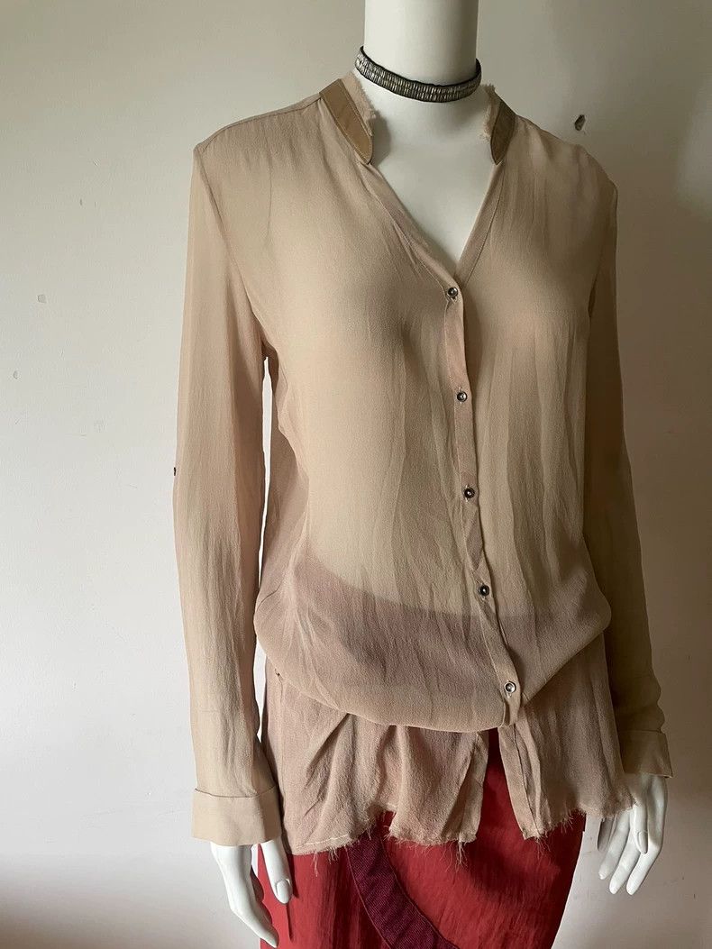 Helmut Lang HELMUT LANG Lotus-colored silk sheepskin jacket Size M / US 6-8 / IT 42-44 - 3 Thumbnail