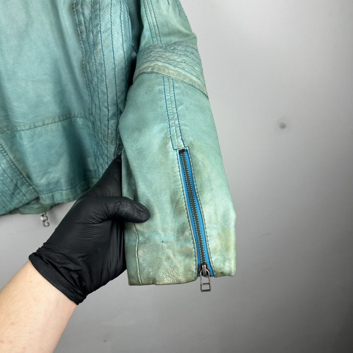 Vintage Vintage Rare Freaky Nation Crazy Faded Leather Jacket Size M / US 6-8 / IT 42-44 - 24 Thumbnail