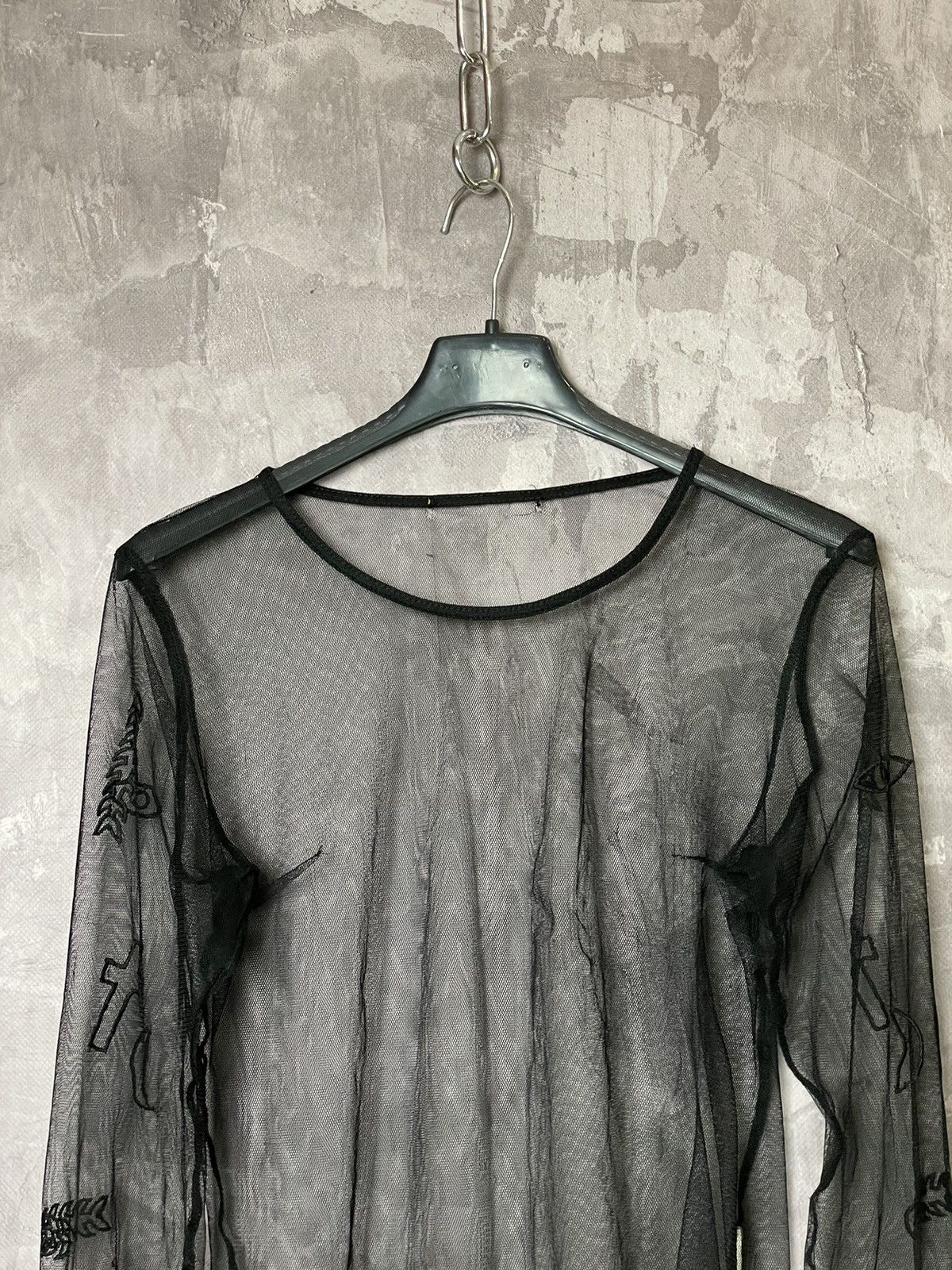 Vintage vintage y2k Fang Tribal Goth Mesh Sheer Long-Sleeve womens m Size ONE SIZE - 2 Thumbnail