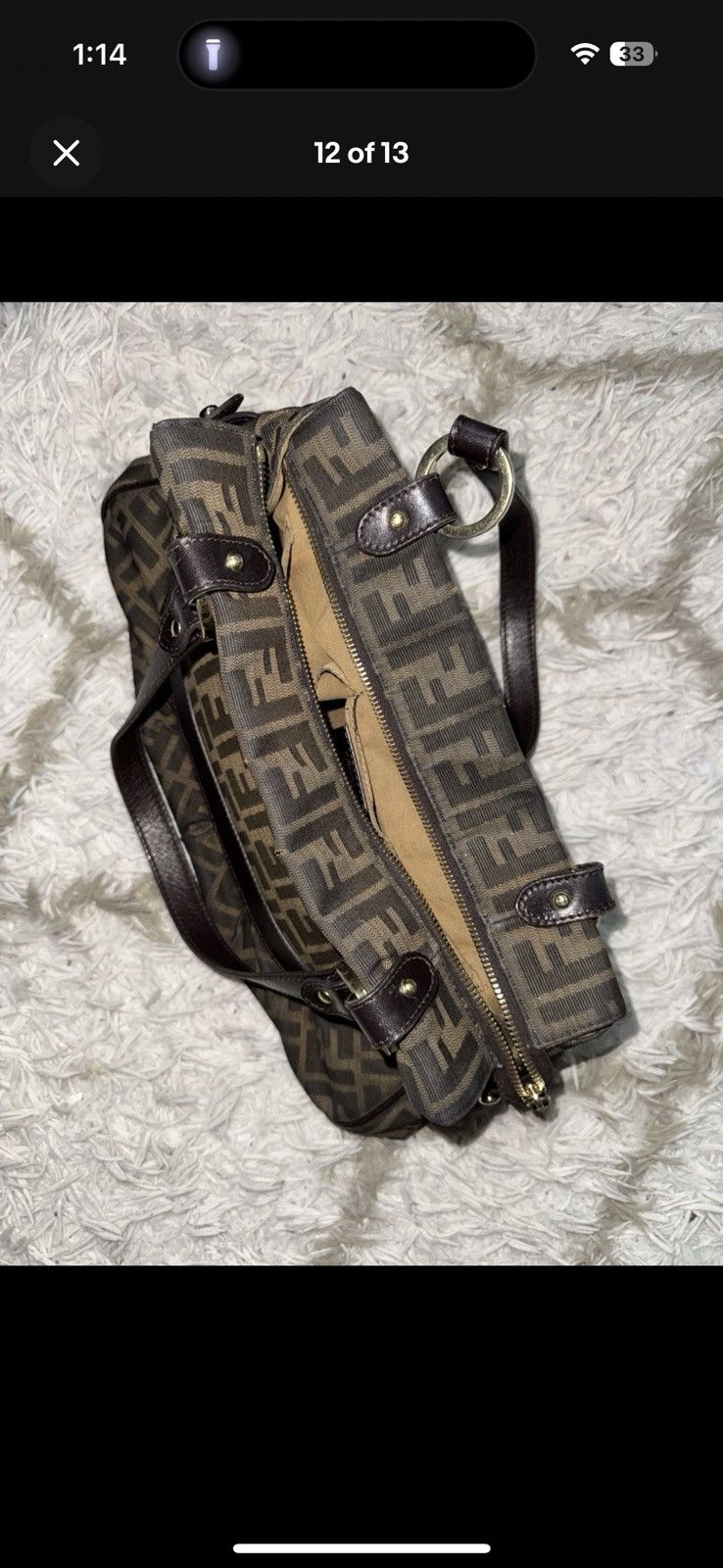 Fendi Fendi Brown Zucca Large Chef Tote Shoulder Bag Size ONE SIZE - 11 Thumbnail