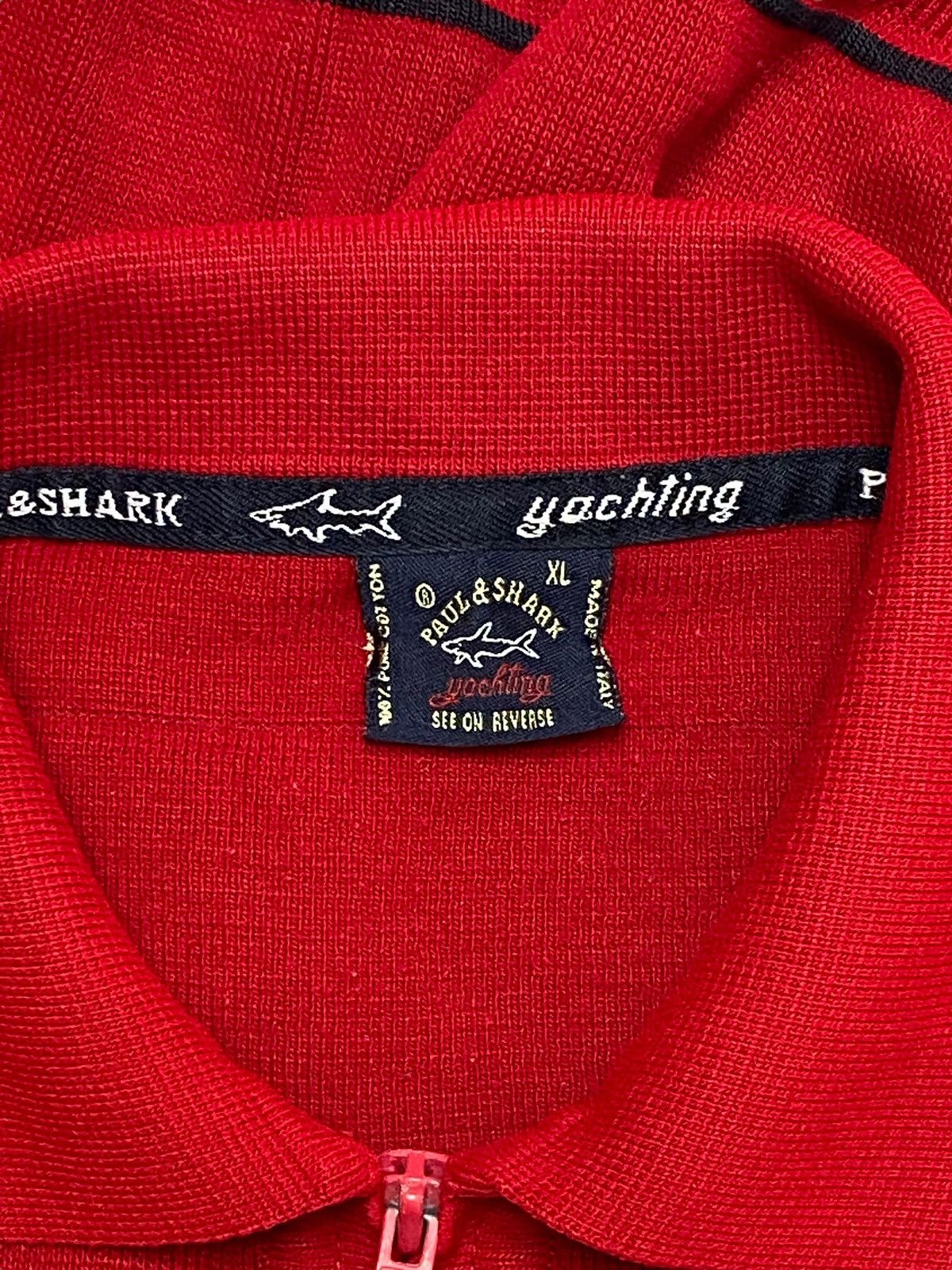 Paul & Shark 90s Vintage PAUL SHARK Red Striped 1/3 Zip Sweatshirt Size US XL / EU 56 / 4 - 4 Thumbnail