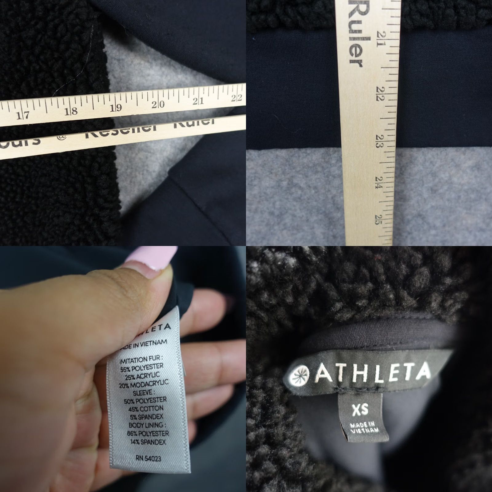 Athleta Athleta Jacket Womens XS Black Full Zip Pockets Fleece Knit Solid Regular Fit Size XS / US 0-2 / IT 36-38 - 8 Thumbnail