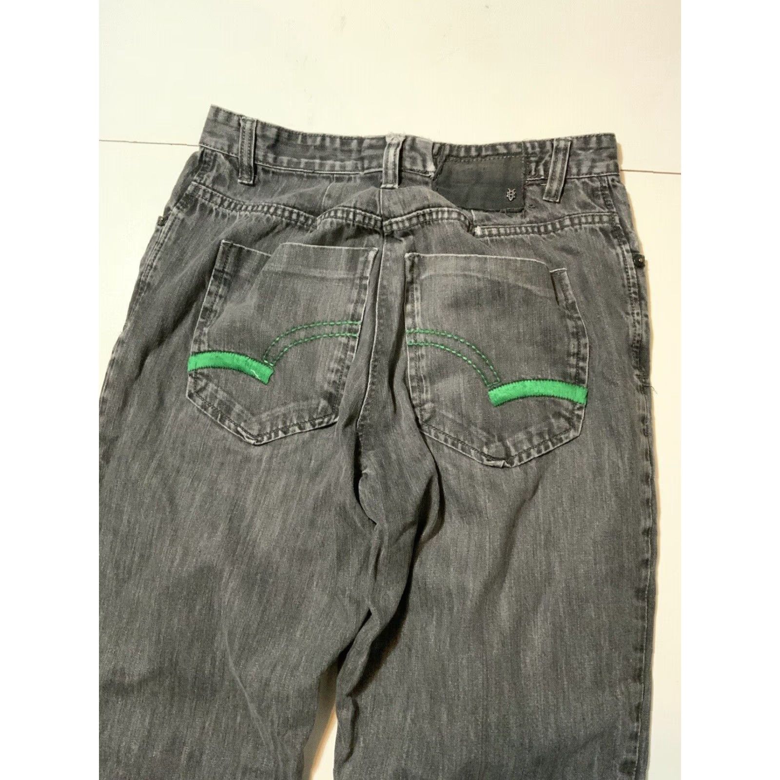 Ecko Unltd. VINTAGE Marc Ecko Baggy Denim Jeans 34 Black Embroidered Pocket Y2K Men Size US 34 / EU 50 - 7 Thumbnail