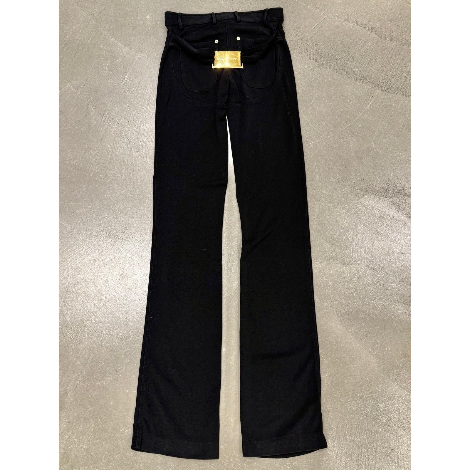 2001 Dolce & Gabbana extra long iconic buckle cowboy pants