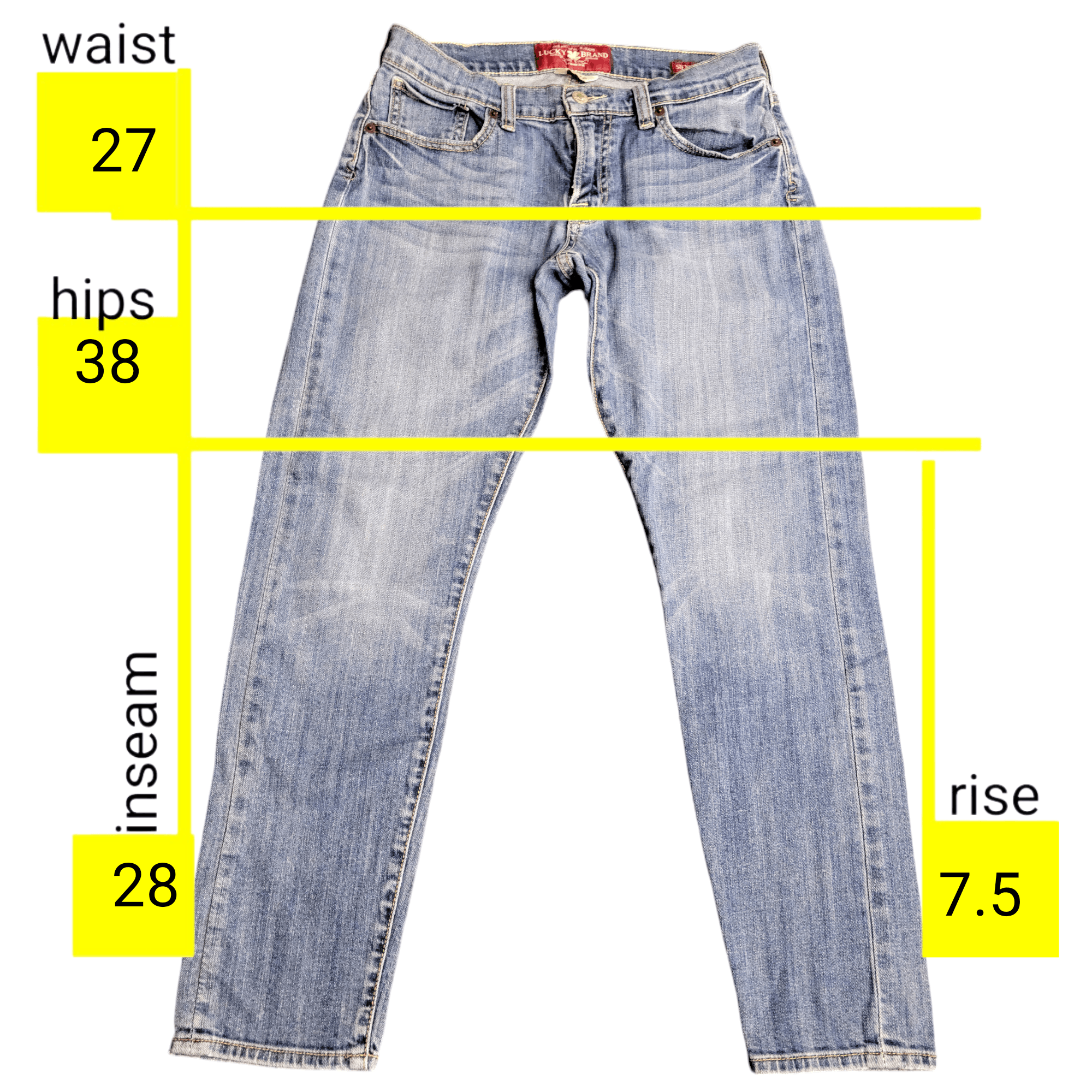 Lucky Brand Lucky Brand Sienna Cigarette Distressed Blue Denim Jeans Size 26" / US 2 / IT 38 - 2 Thumbnail