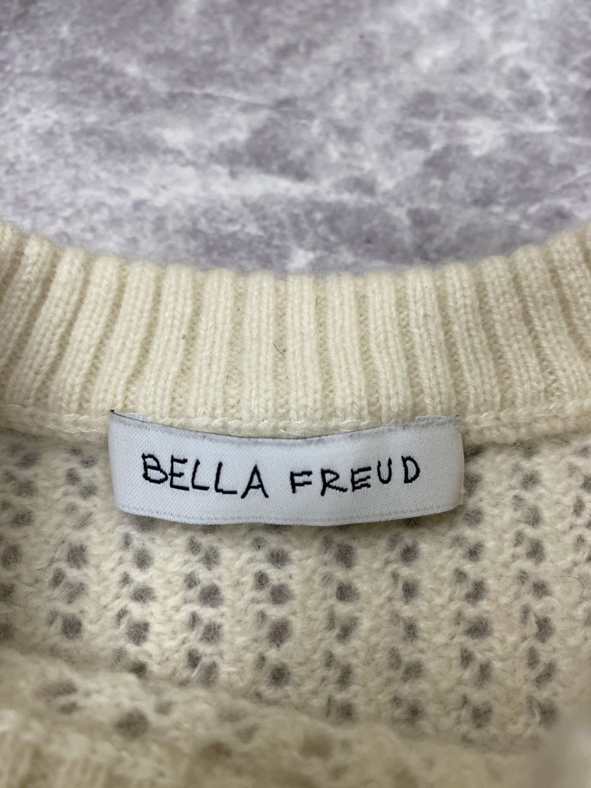 Bella Freud Bella Freud Wool White Cream Red Stripe Sweater Size: S Size S / US 4 / IT 40 - 2 Thumbnail
