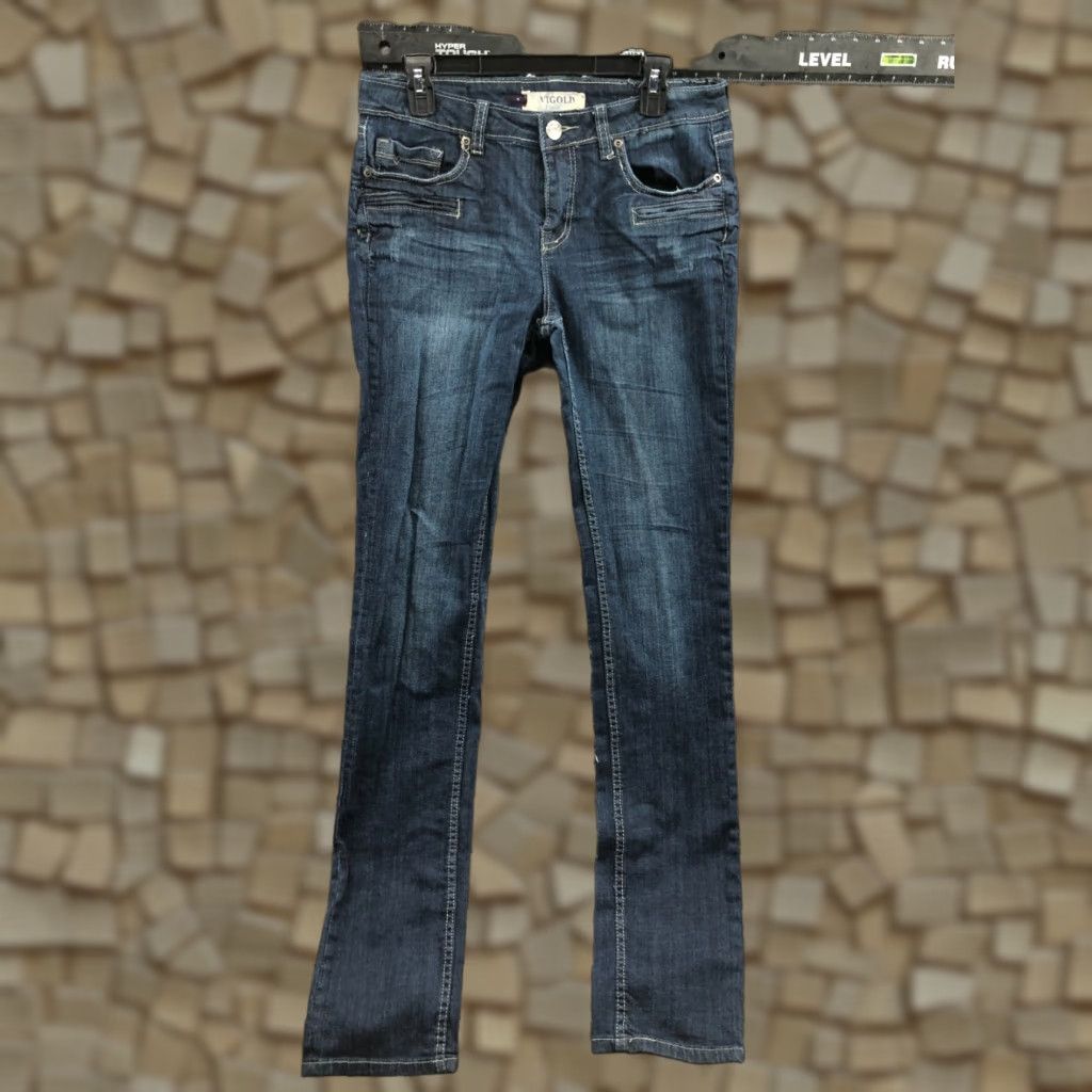 Vintage Vigold Jeans Skinny Womens Juniors Size 11 Blue Medium Wash 5-Pocket Regular Rise Belt Loops Size 32" / US 10 / IT 46 - 1 Thumbnail