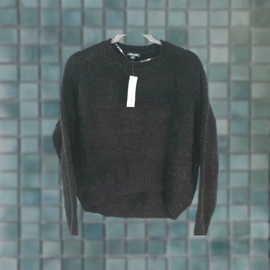 Vintage Wild Fable Sparkly Ultra Soft Sweater Women's SZ S Long Sleeve Pullover Black Size S / US 4 / IT 40 - 1 Thumbnail