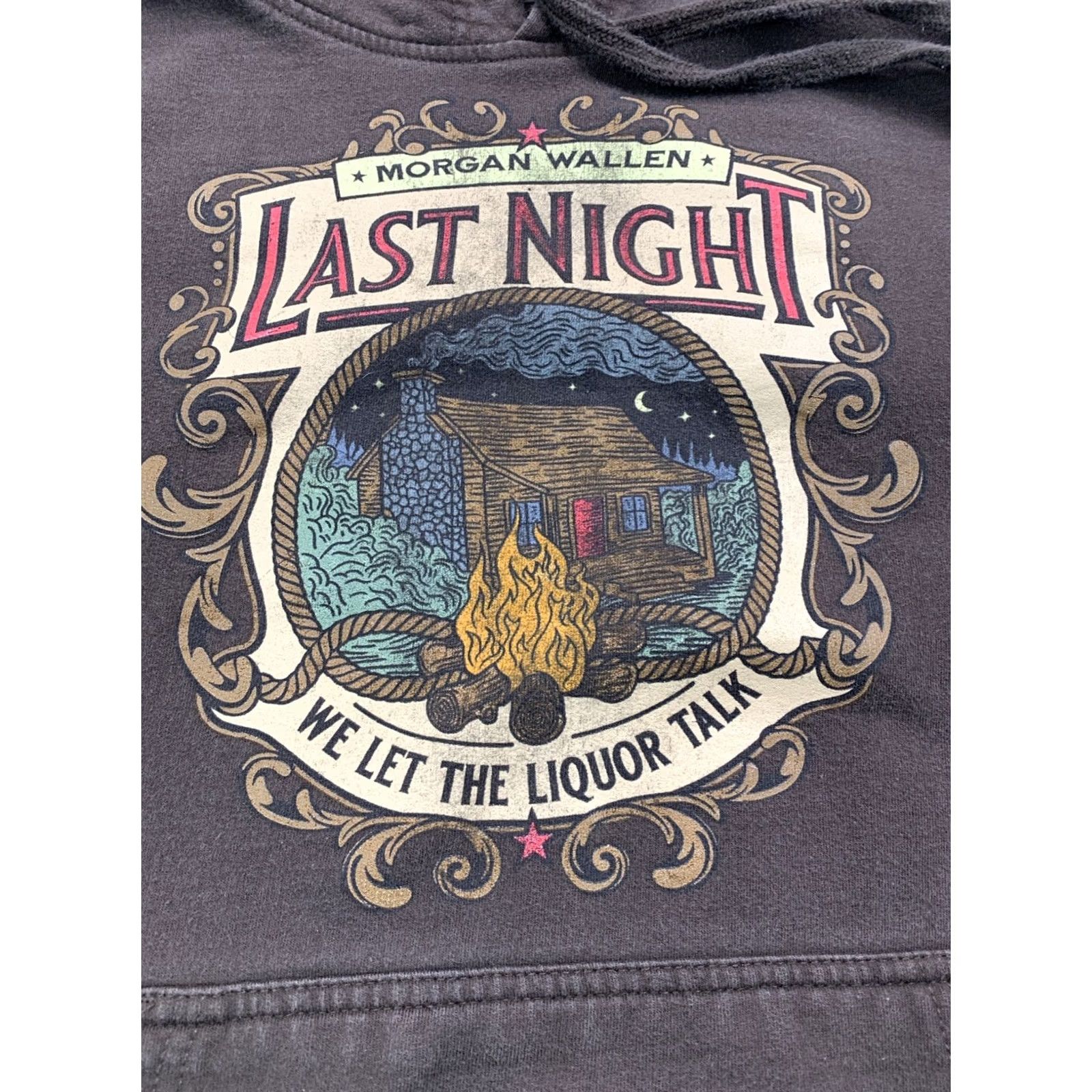 Vintage Morgan Wallen Hoodie Brown Graphic Pullover Medium Womens Casual Activewear Shirt Size M / US 6-8 / IT 42-44 - 2 Thumbnail