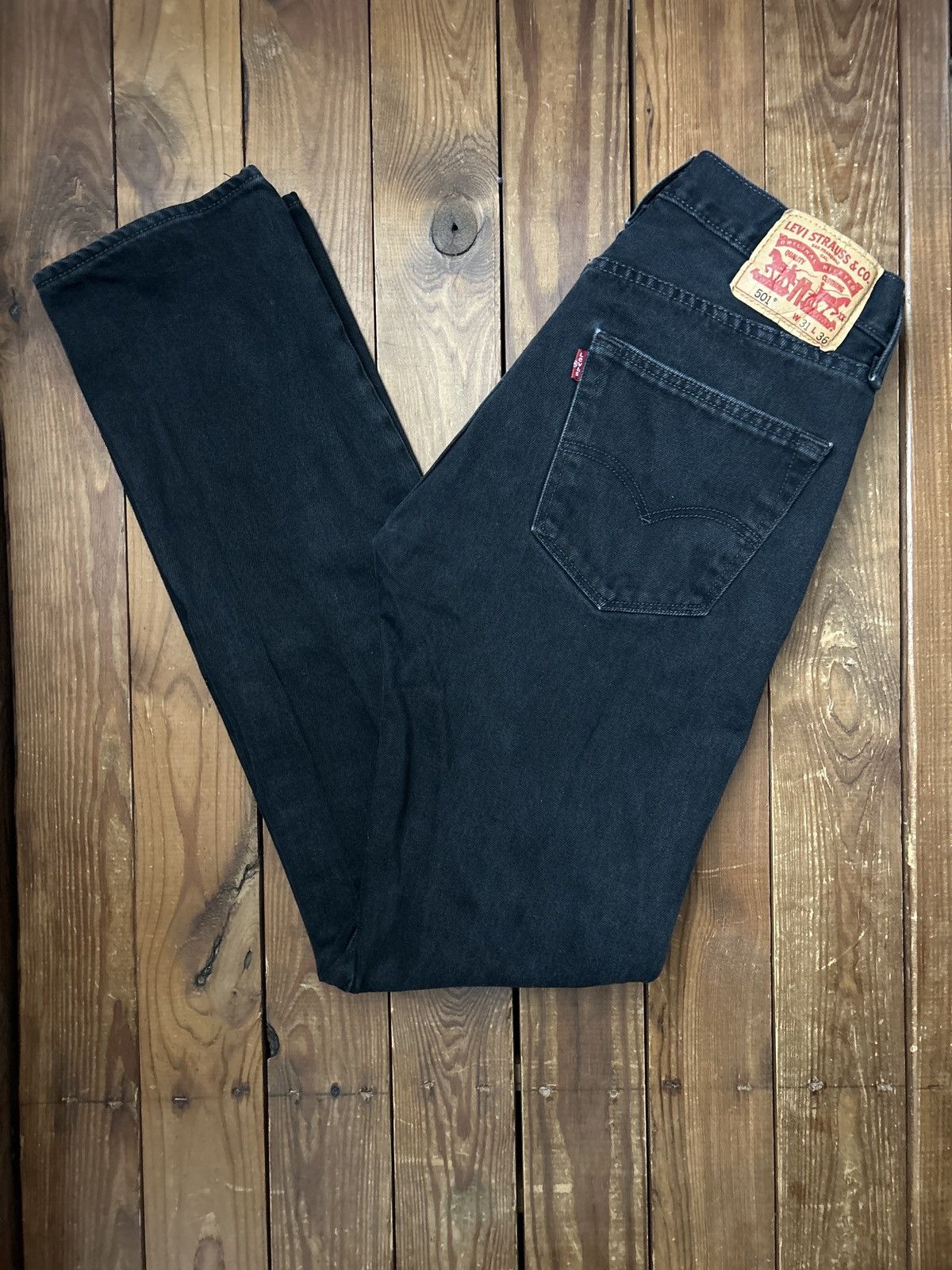 Levi's × Vintage Vintage 90s Y2K Levi’s Black 501 Denim Jeans Size US 31 - 1 Thumbnail