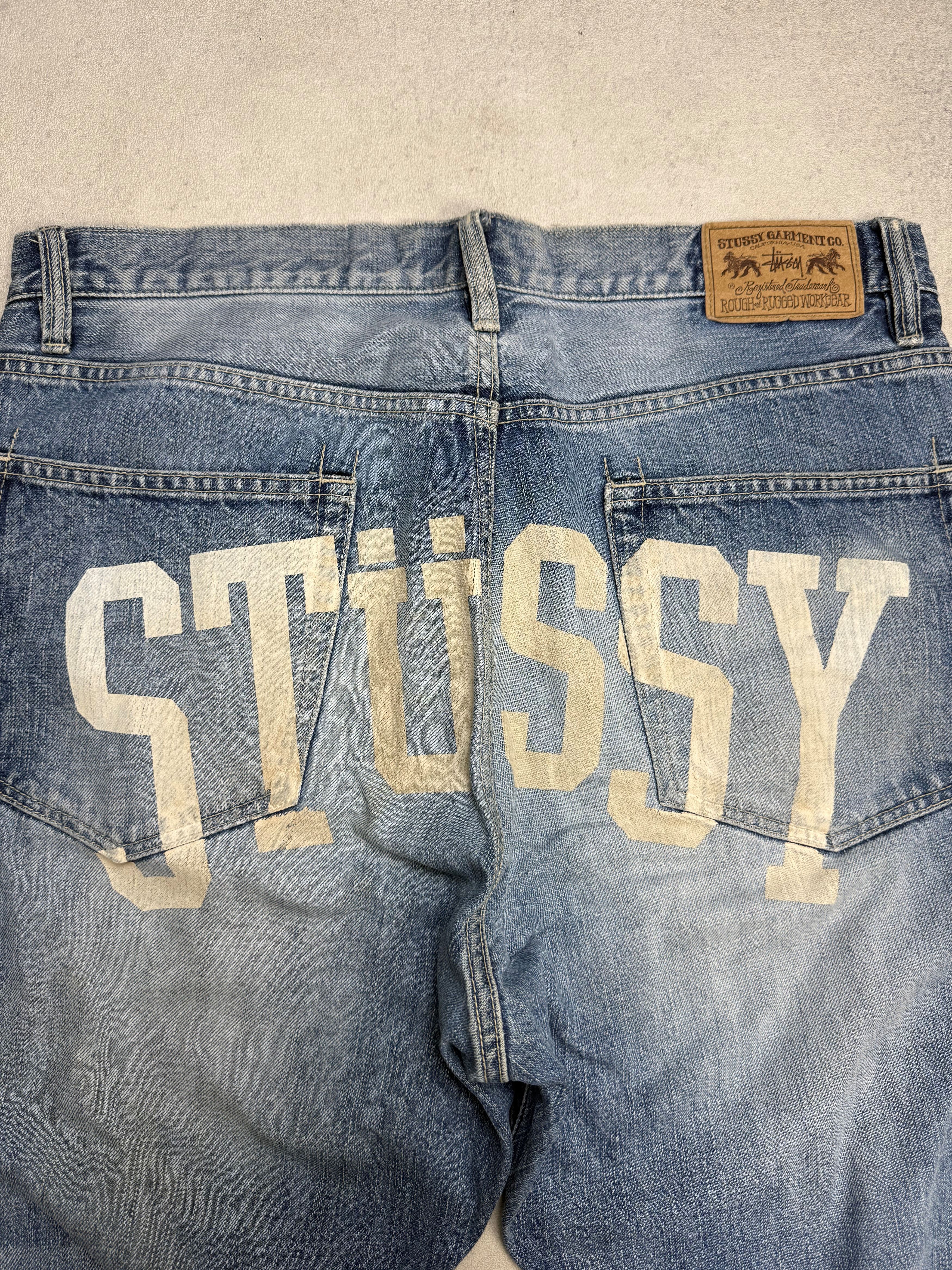 Stussy Vintage Stussy Distressed Denim Jeans Spell Out Size US 34 / EU 50 - 2 Thumbnail