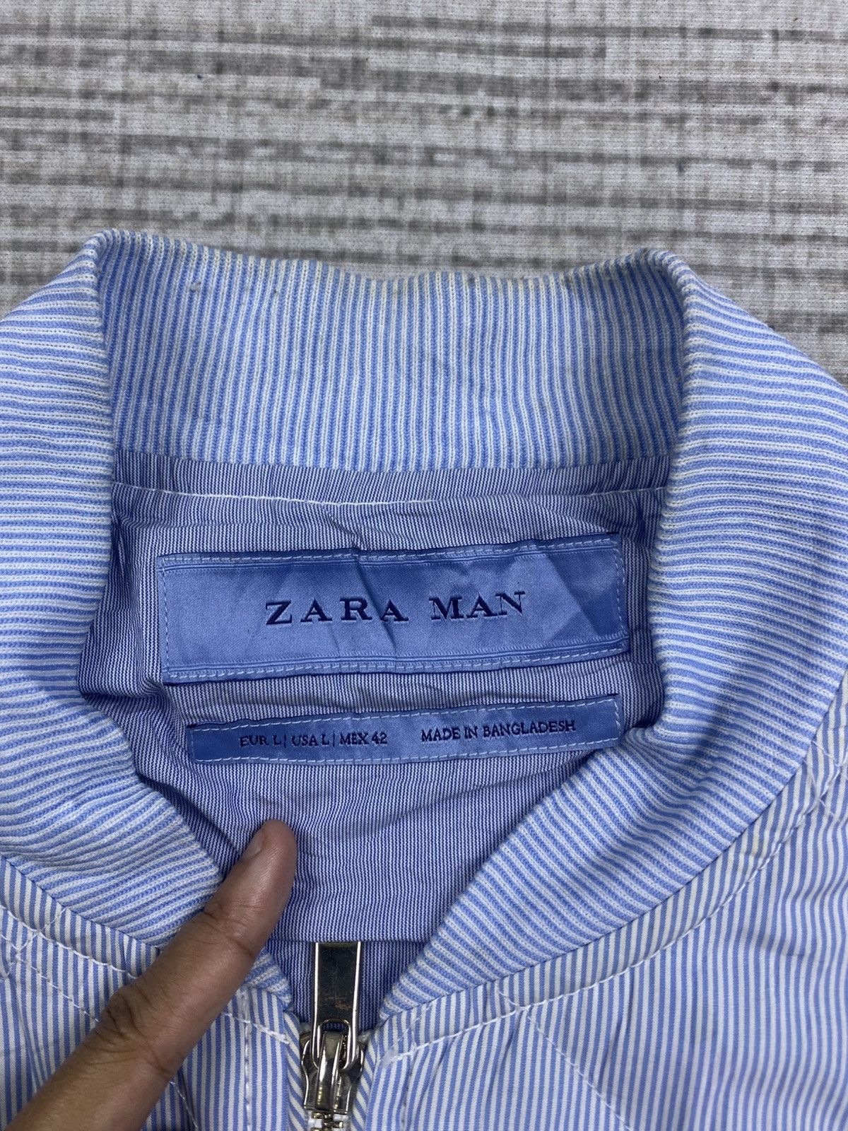 Japanese Brand × Vintage × Zara Vintage Zara Man Light Blue Nice Quilted Zipper Jacket Size US M / EU 48-50 / 2 - 7 Thumbnail