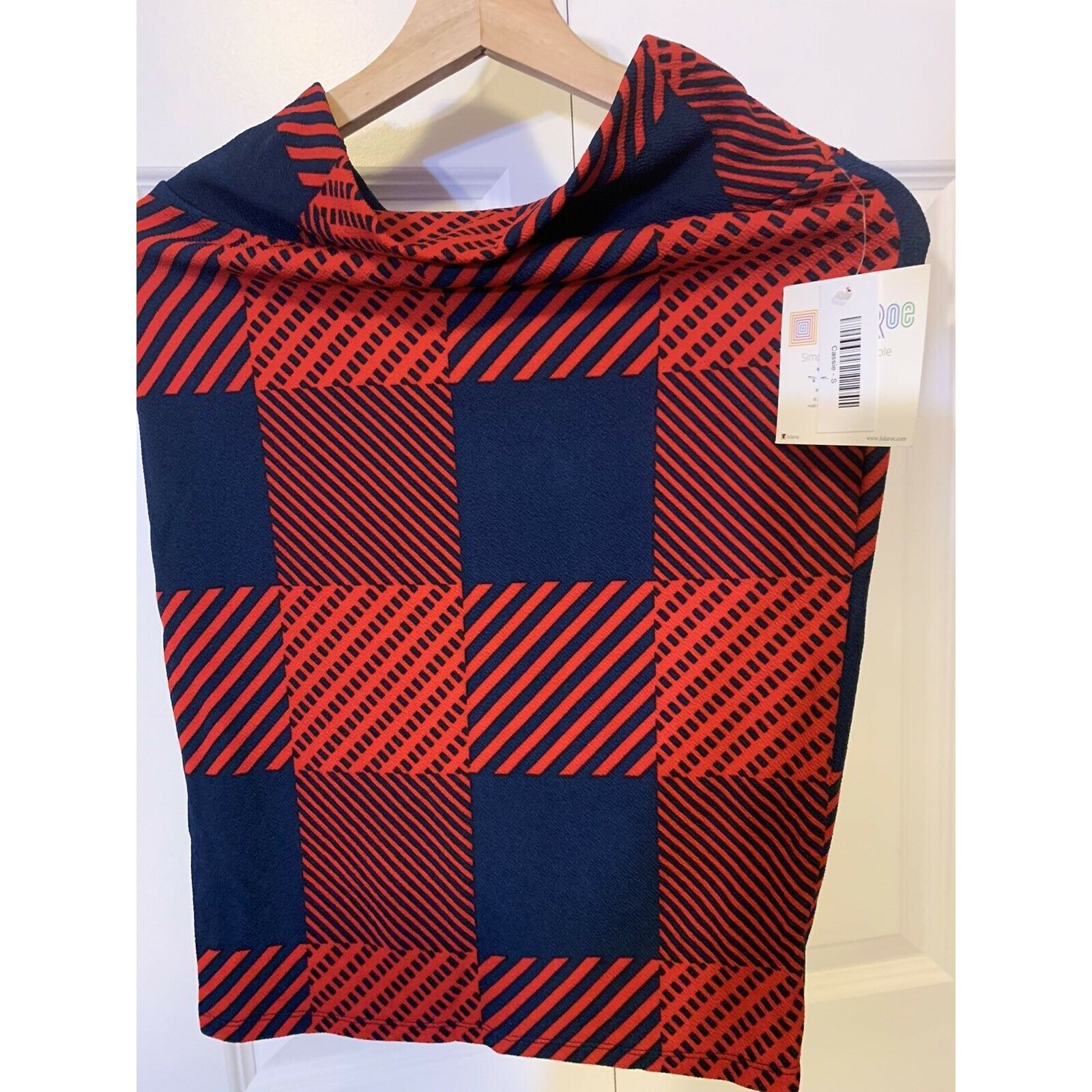 Other NEW Lularoe Women’s Sz S Cassie Red Blue Plaid Skirt Size 23" - 1 Thumbnail