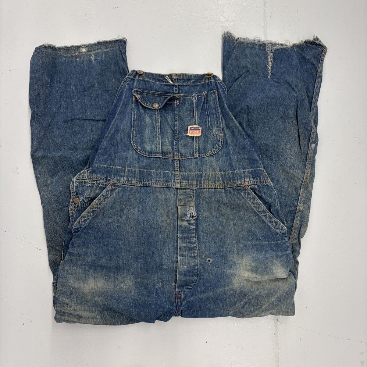 Other Vintage 50s Big Mac Blue Dark Workwear Denim Overalls 40x31 Size US 40 / EU 56 - 1 Thumbnail
