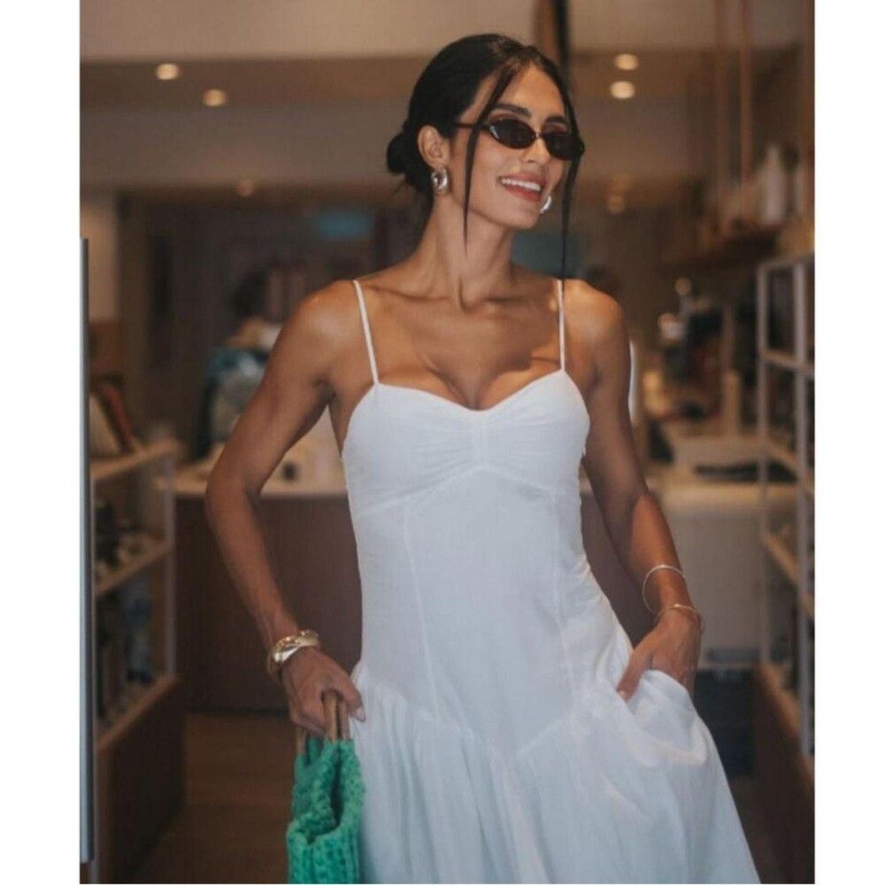 Zara Zara White Cotton Strappy Gabardine Dress Size XS / US 0-2 / IT 36-38 - 5 Thumbnail