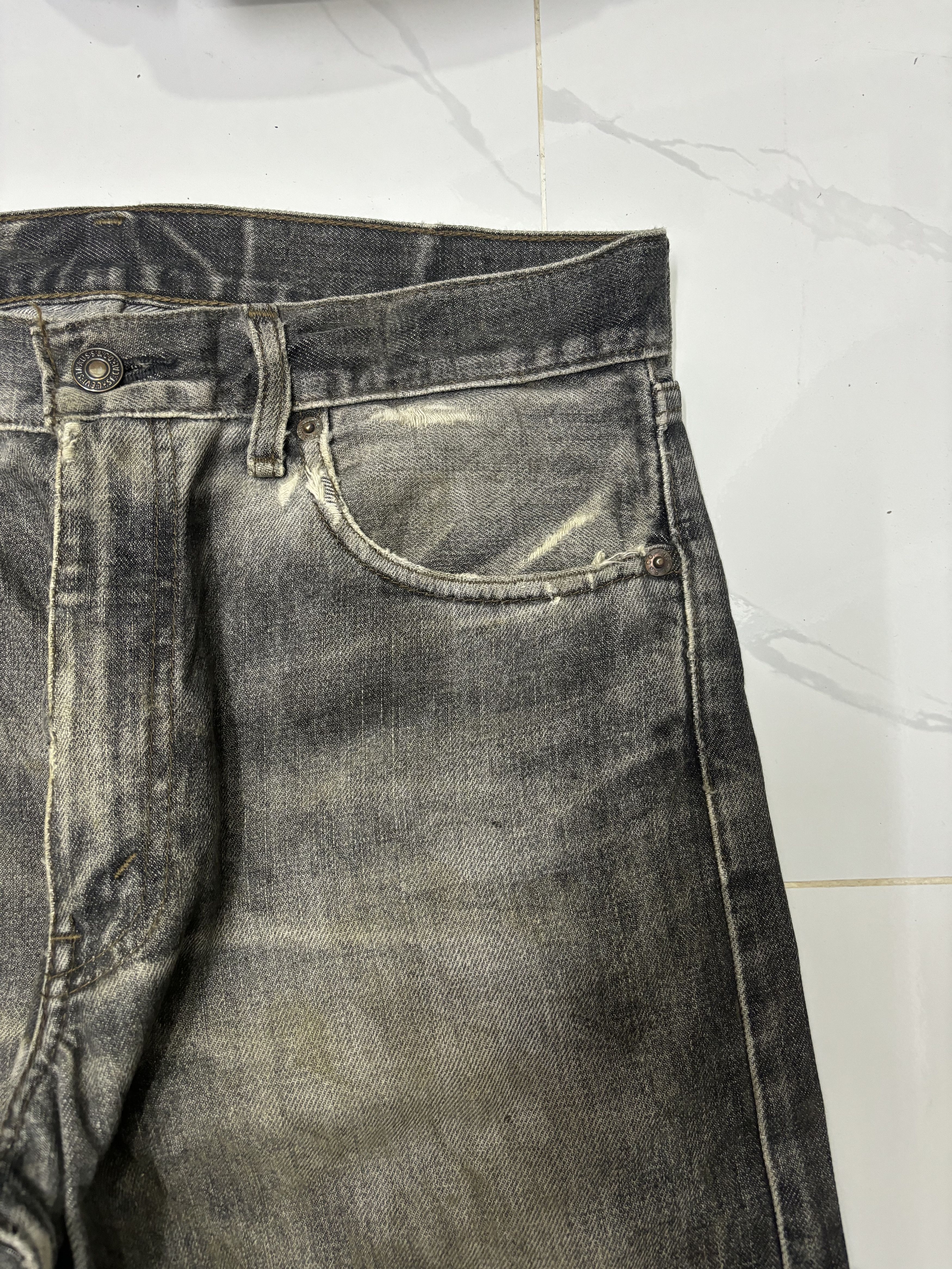Levi's 🔥LEVIS 505 BLACK THRASH RIPS DENIM JEANS UNDERCOVER STYLE Size US 32 / EU 48 - 13 Thumbnail