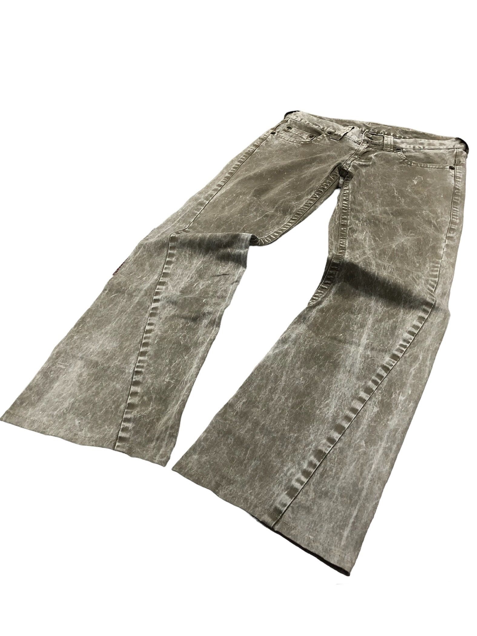 Tornado Mart Tornado Mart Acid Wash spiral cut flared pants Size US 30 / EU 46 - 2 Thumbnail