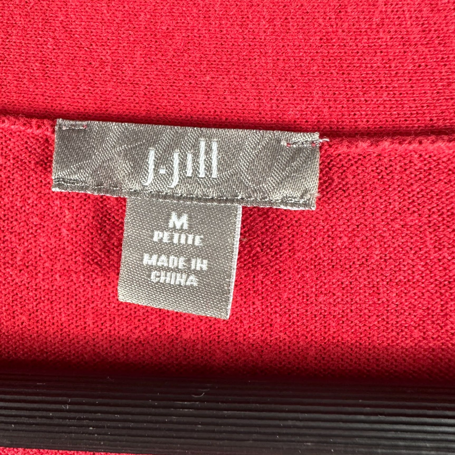 J. Jill J. Jill Sweater Cardigan Womens Medium Red Open Pockets Long Sleeve V-Neck Knit 100% Cotton Size M / US 6-8 / IT 42-44 - 4 Thumbnail