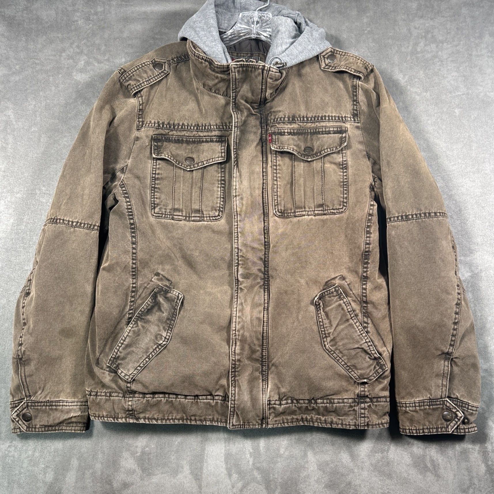 Levi's VINTAGE Levi's Trucker Jacket Mens S Military Jacket Reversible Hoodie Wind-Resistant Brown Size US S / EU 44-46 / 1 - 2 Thumbnail